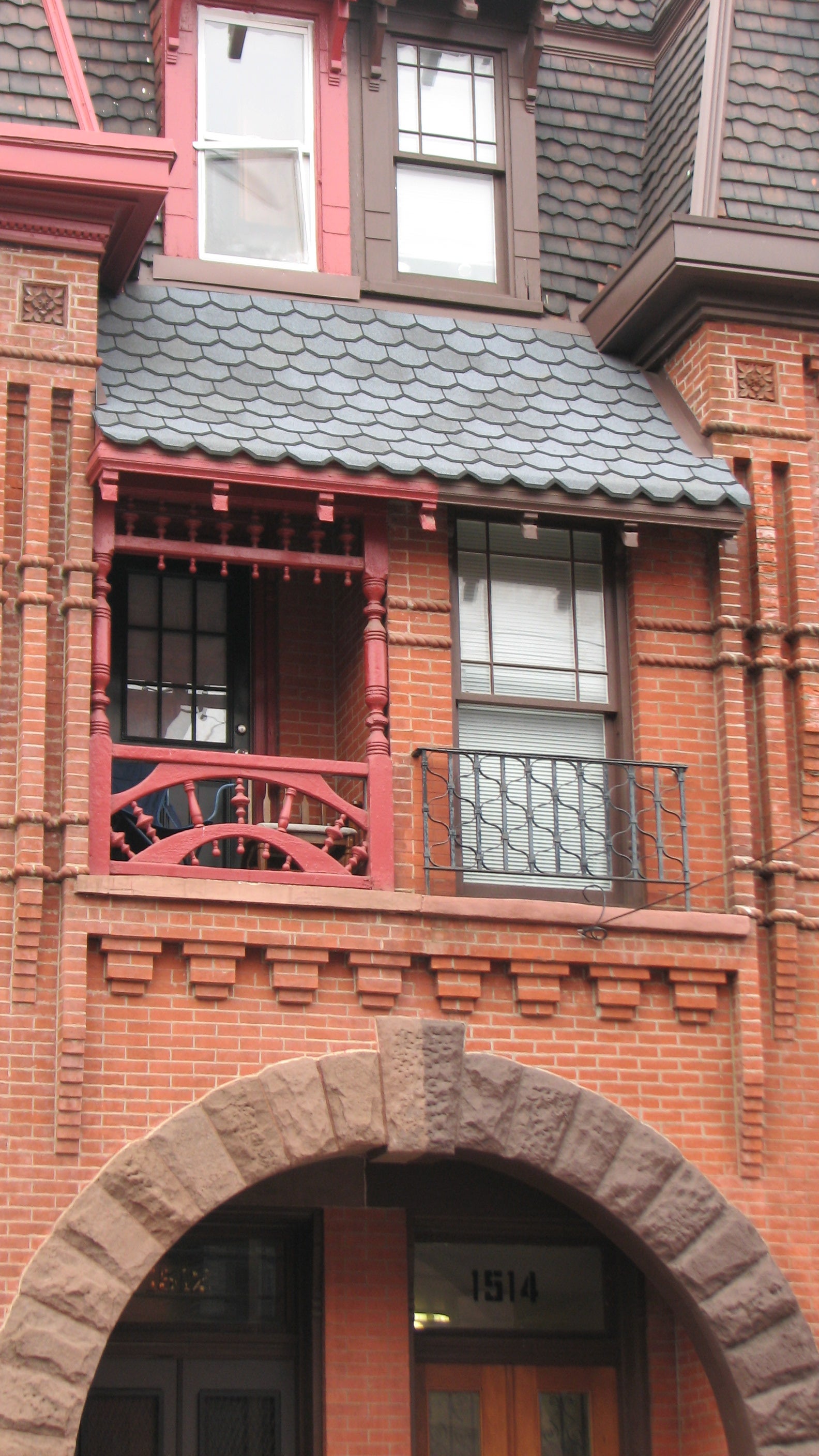 Second-floor balconies added a touch of European elegance. 