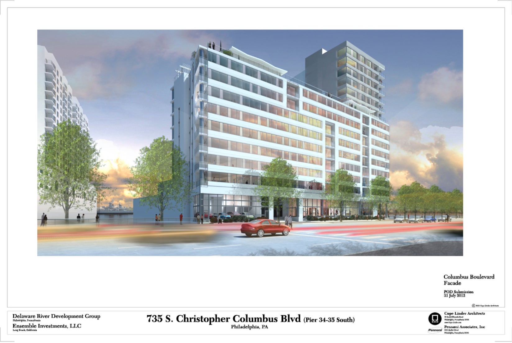 Rendering of 735 S. Columbus Boulevard. | Cope Linder Architects