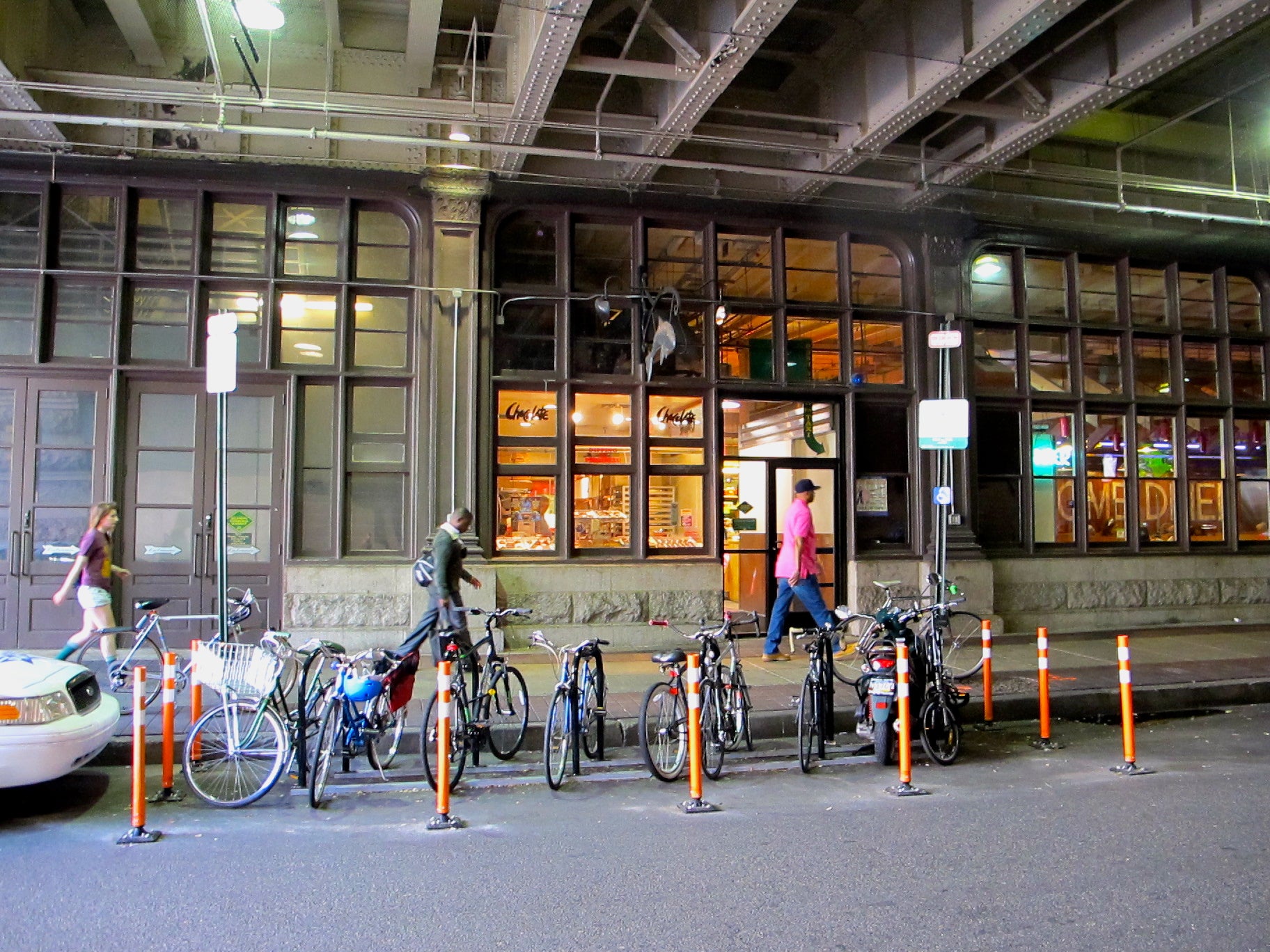 The city installed a bike corral outside of Reading Terminal Market on Filbert Street in 2012.