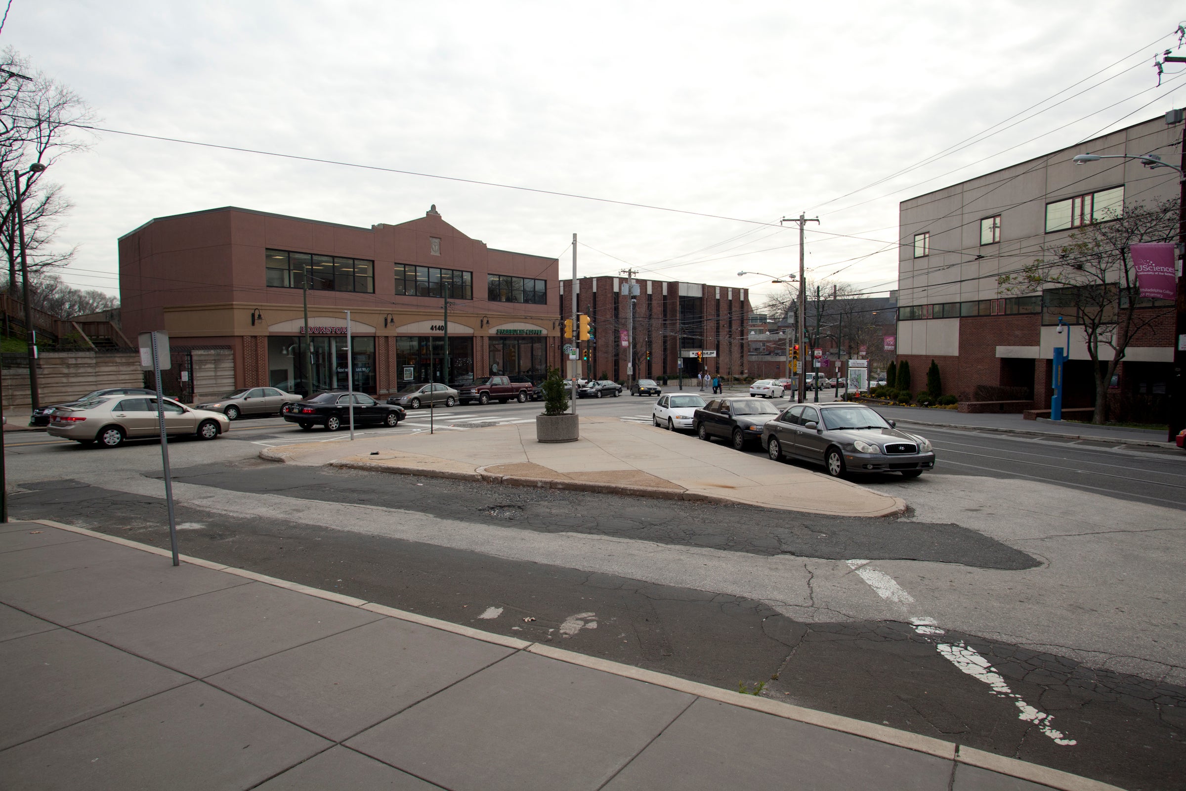 Before Woodland Green: the drab wedge at 42nd St. and Woodland Ave. | credit: University City District