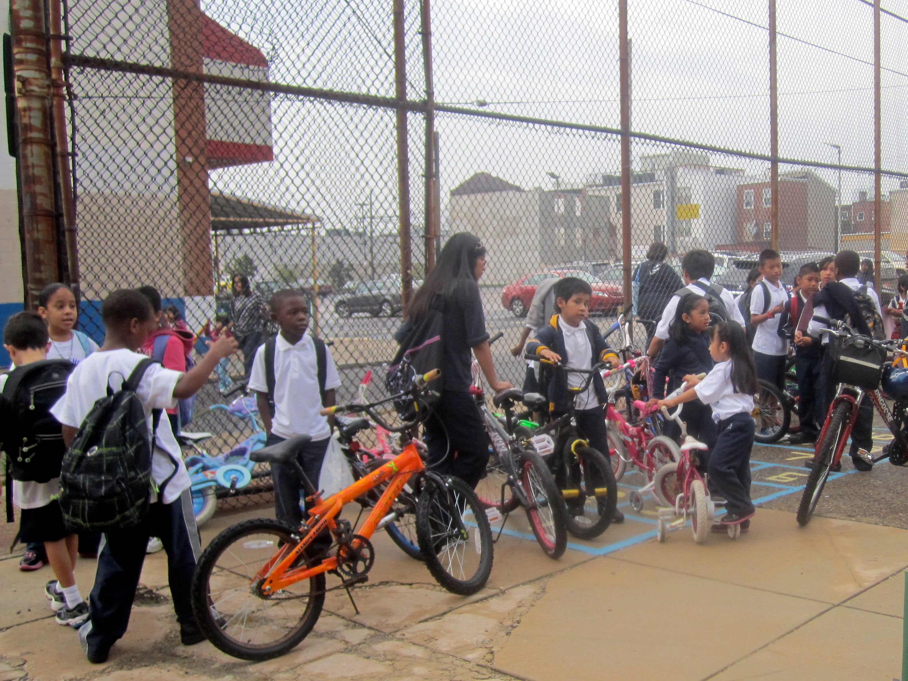 George Washington Elementary School was one of five schools on 5th and 6th streets to host Walk and Roll to School days this week.