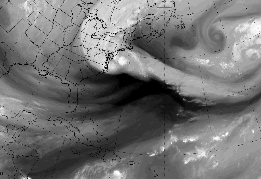 Satellite image of Sandy - click to see updated animated gif | Penn State Department of Meteorology