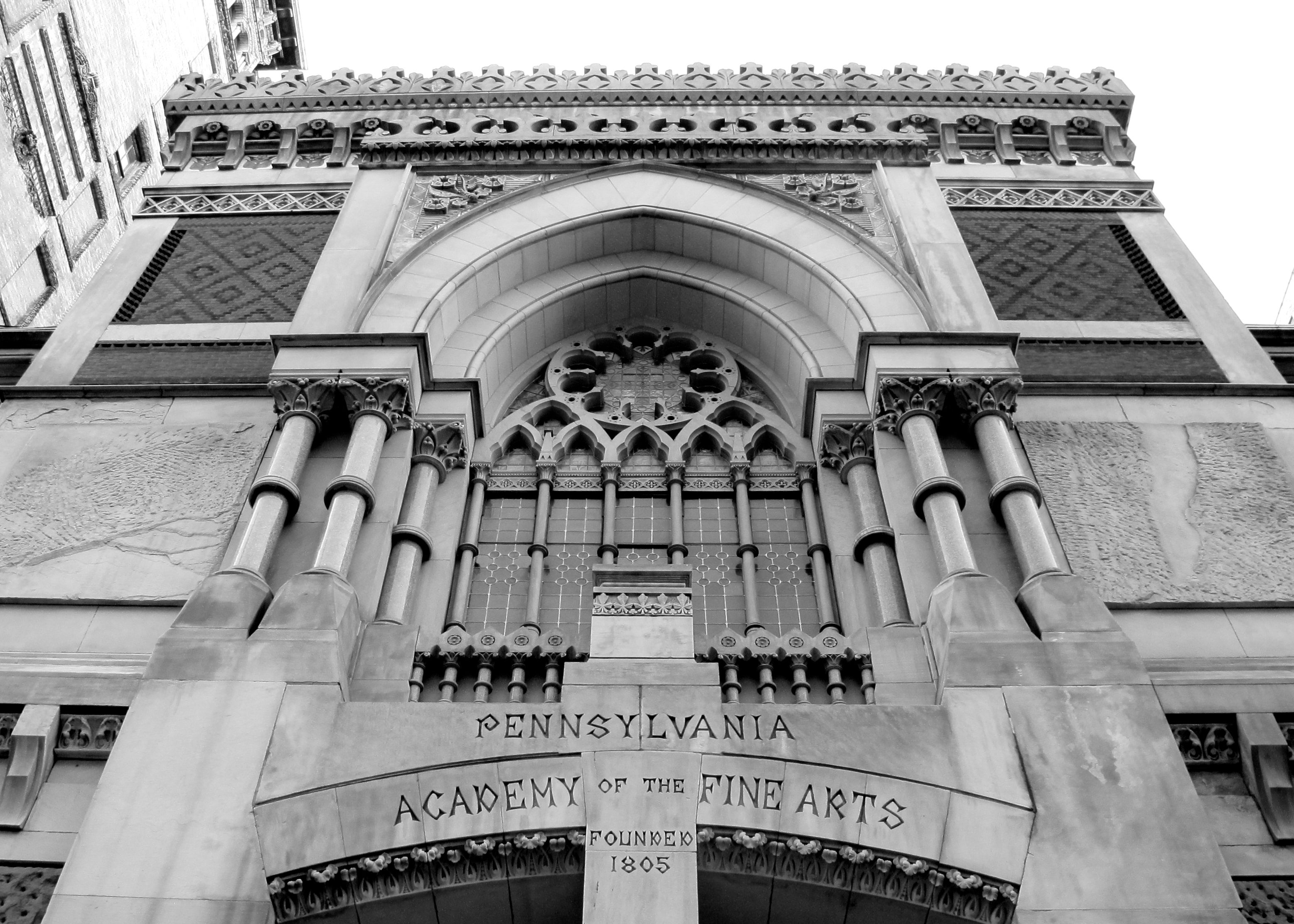 An architectural detail from PAFA, designed by Frank Furness.