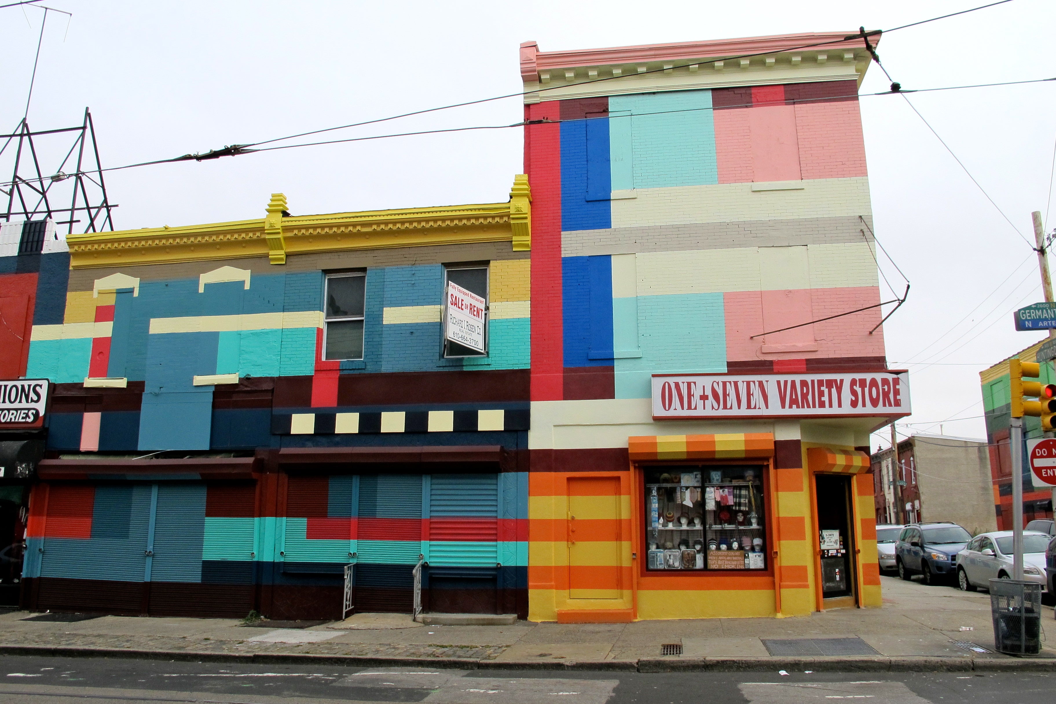 A section of Germantown Avenue painted by Haas & Hahn as part of the Philly Painting project.