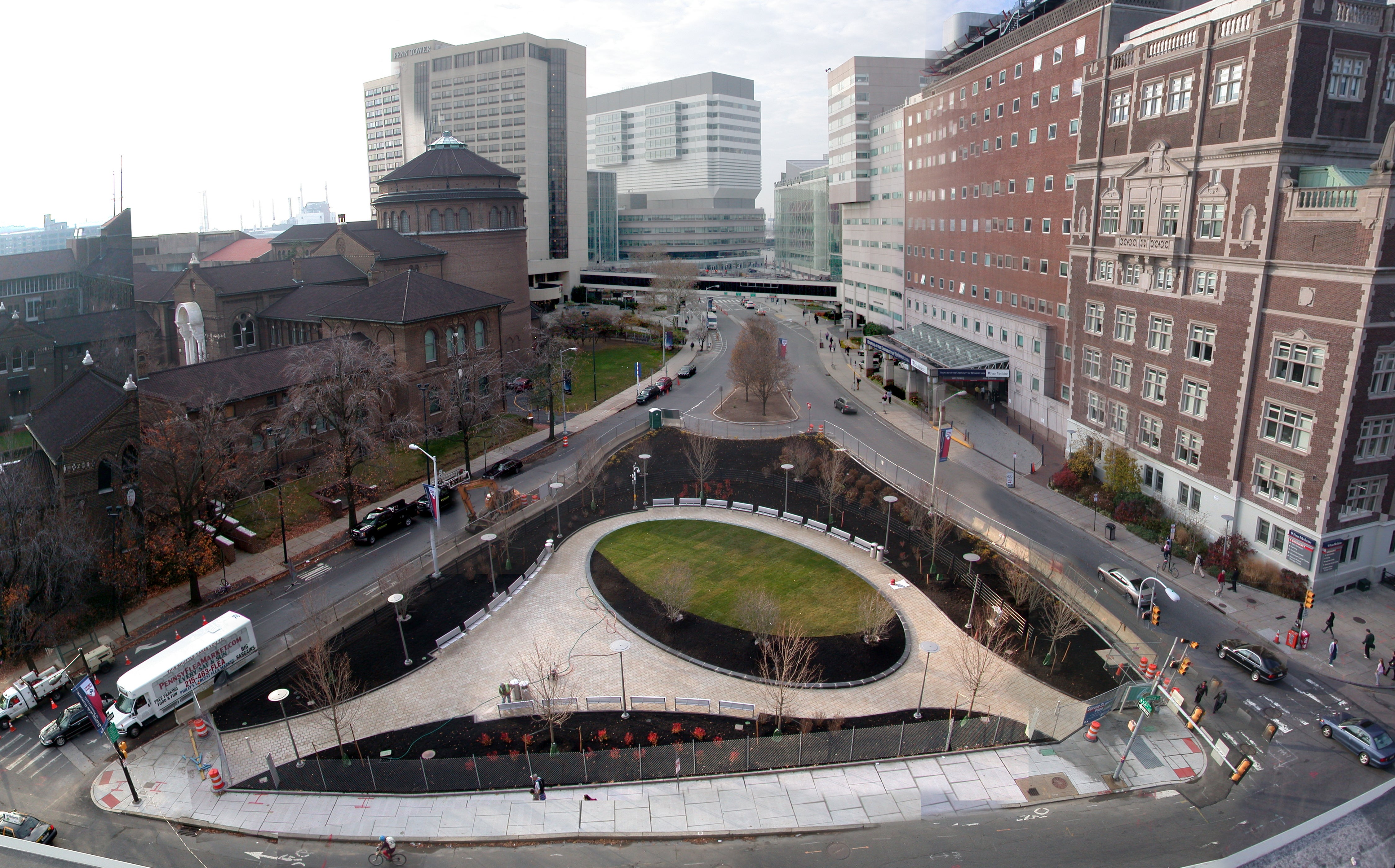 Spruce Street Plaza, along Spruce Street between 33rd and 34th streets, should open this week. | courtesy of Penn Facilities & Real Estate Services