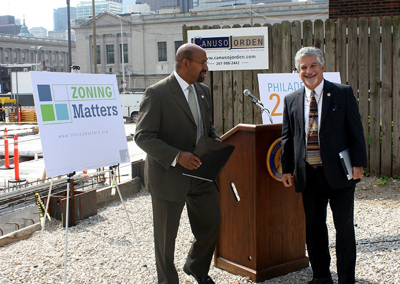 Mayor Michael Nutter and Deputy Mayor Alan Greenberger celebrated the enactment of a new zoning code in August Mayor Michael Nutter and Deputy Mayor Alan Greenberger celebrated the enactment of a new zoning code in August