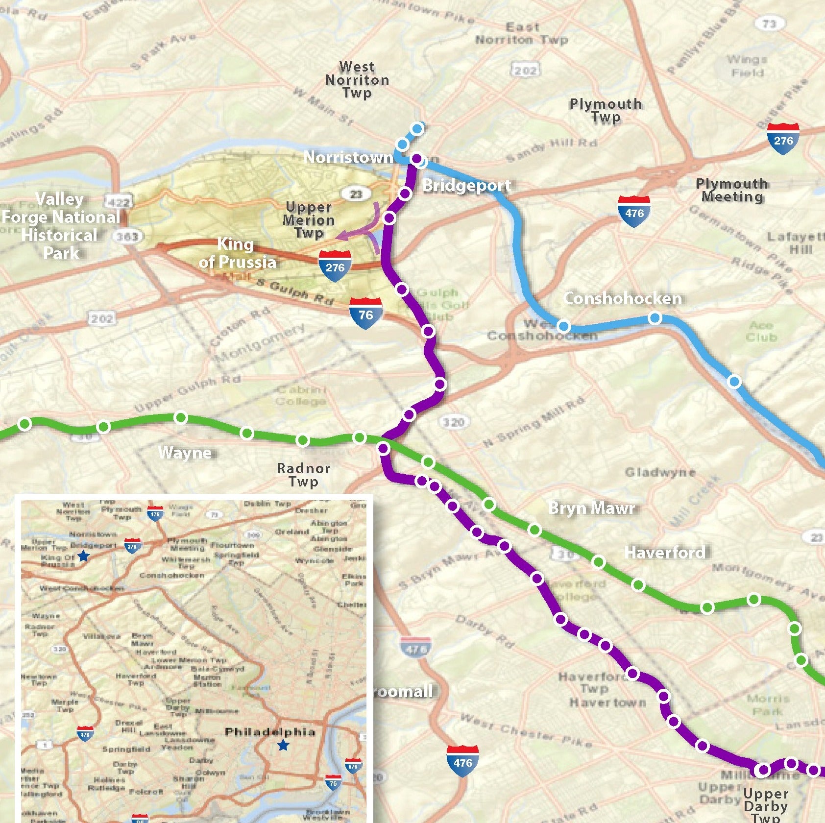 SEPTA's King of Prussia rail line proposal nears final design