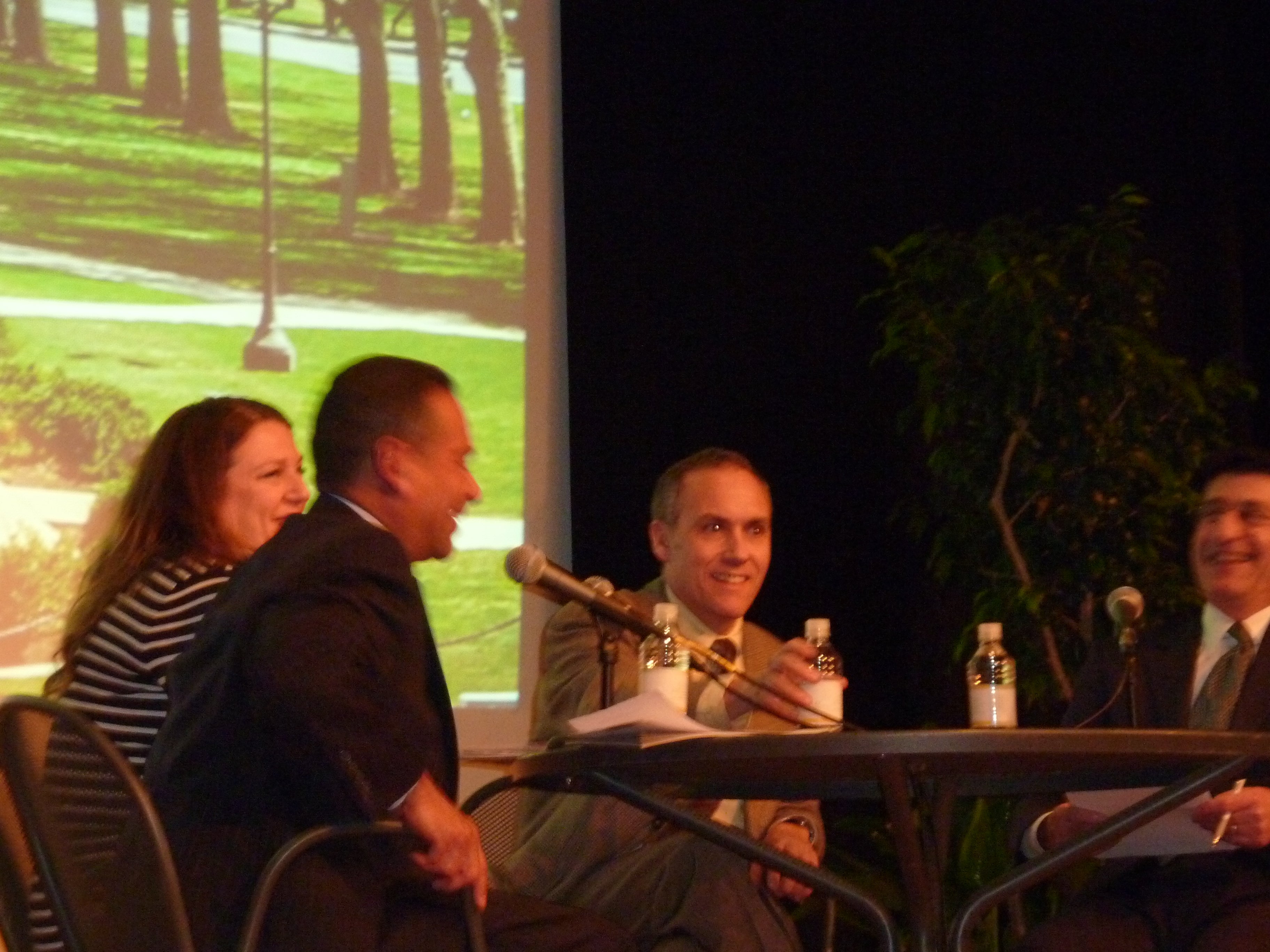 (l-r) Rebecca Johnson (Fairmount CDC), Justino Navarro (Spring Garden Civic), David Searles (LSNA), Michael DiBerardinis