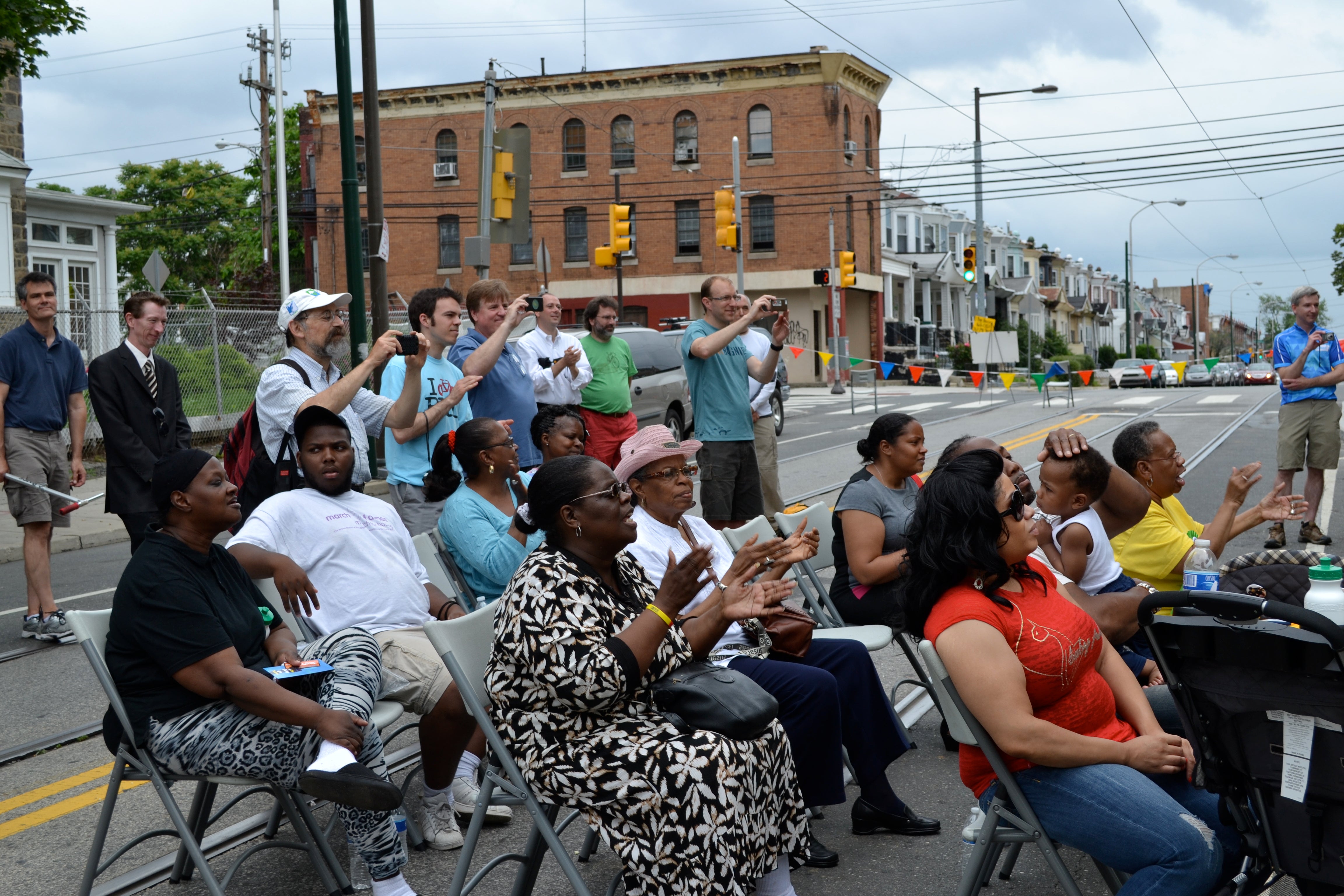 Neighbors and project leaders came out to celebrate the greenway opening