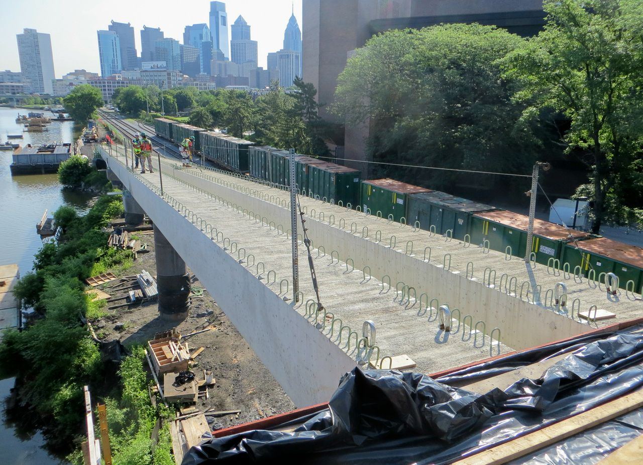 All of the beams for the ramp portion of the project are now in place