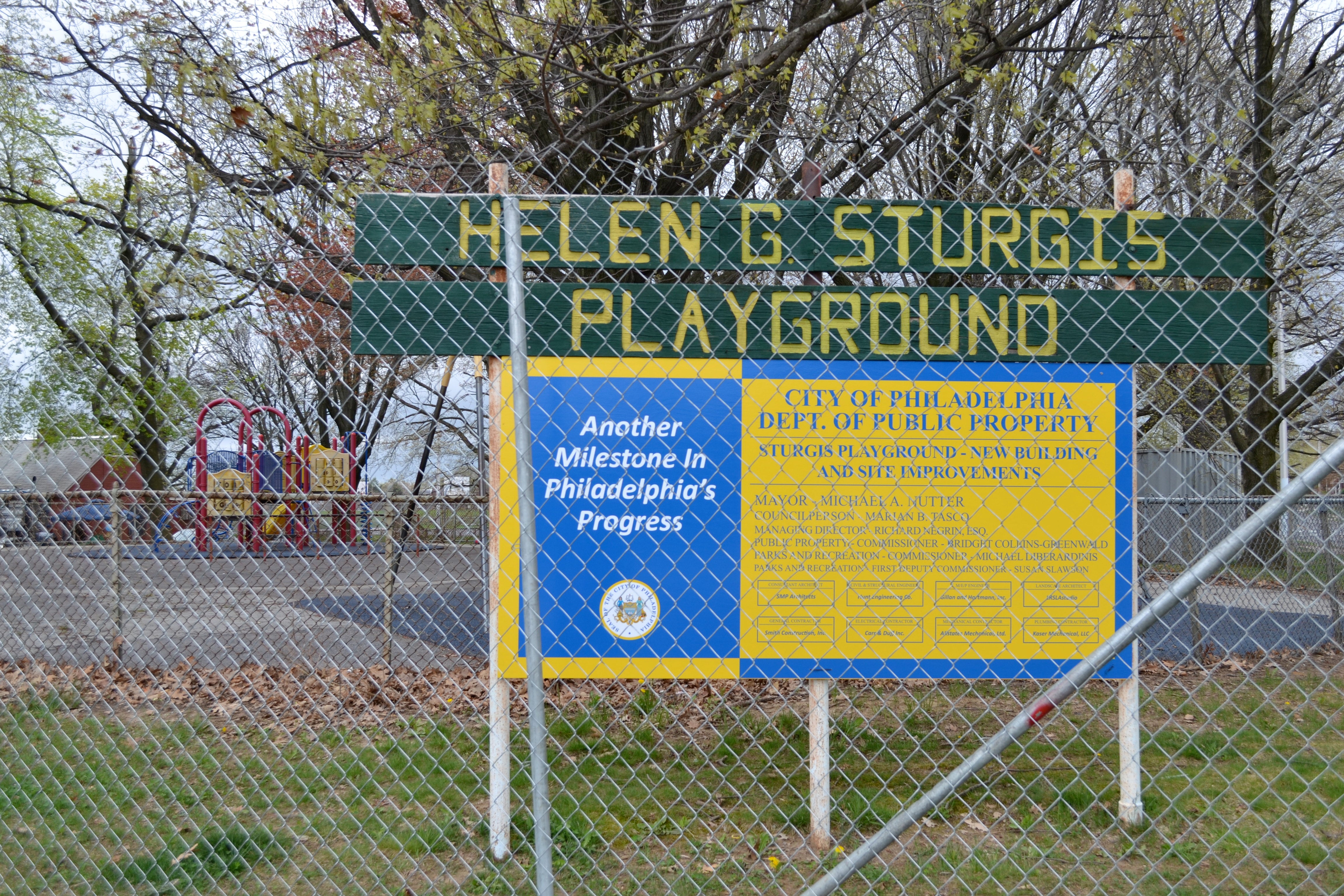 Project leaders broke ground on the Helen Sturgis Playground renovation