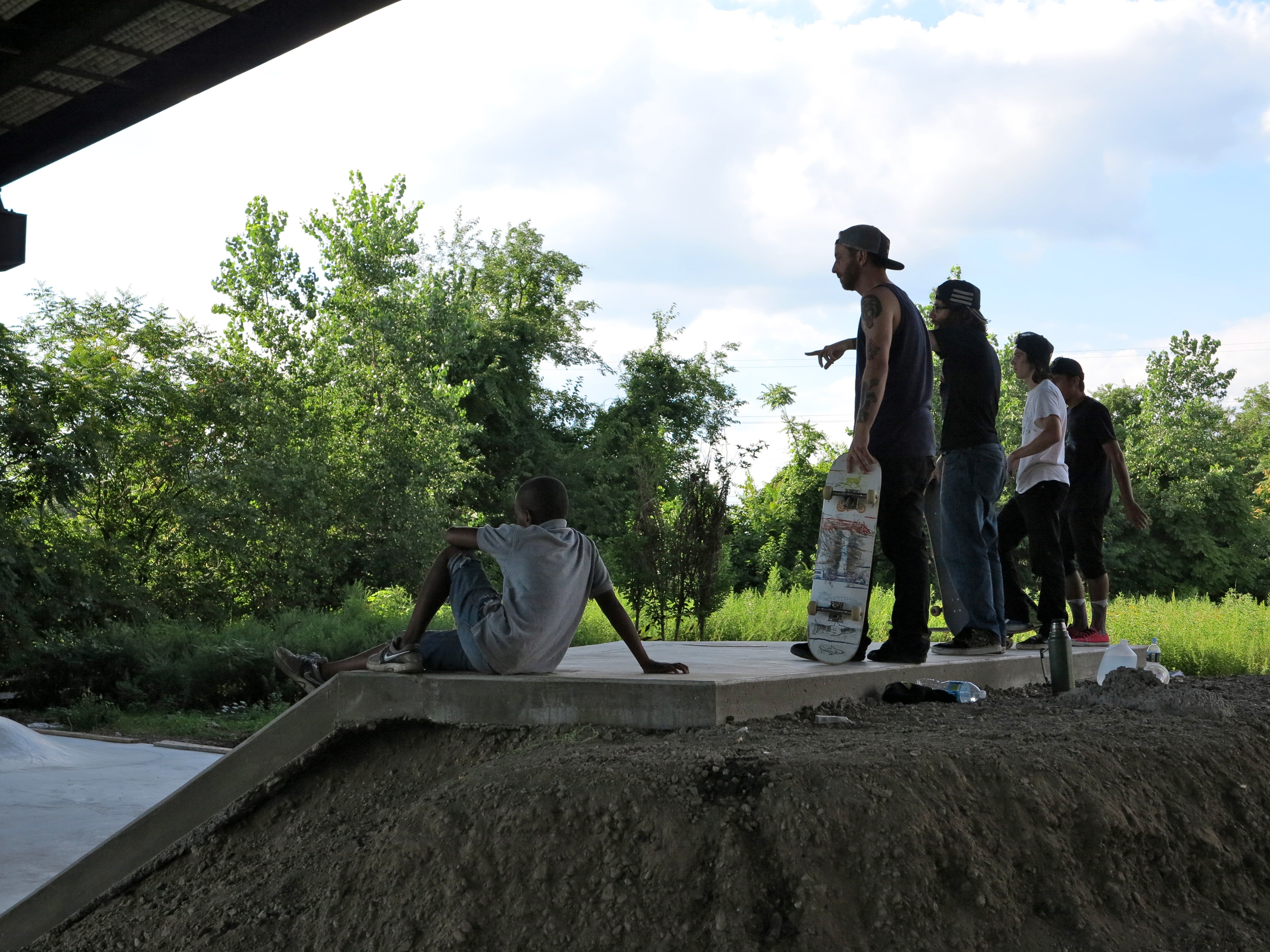 Skaters wait their turn