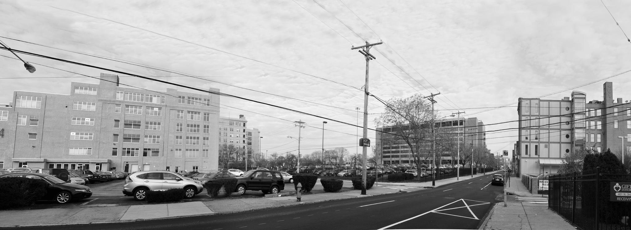 Superblock at 3rd and Willow, looking north, today