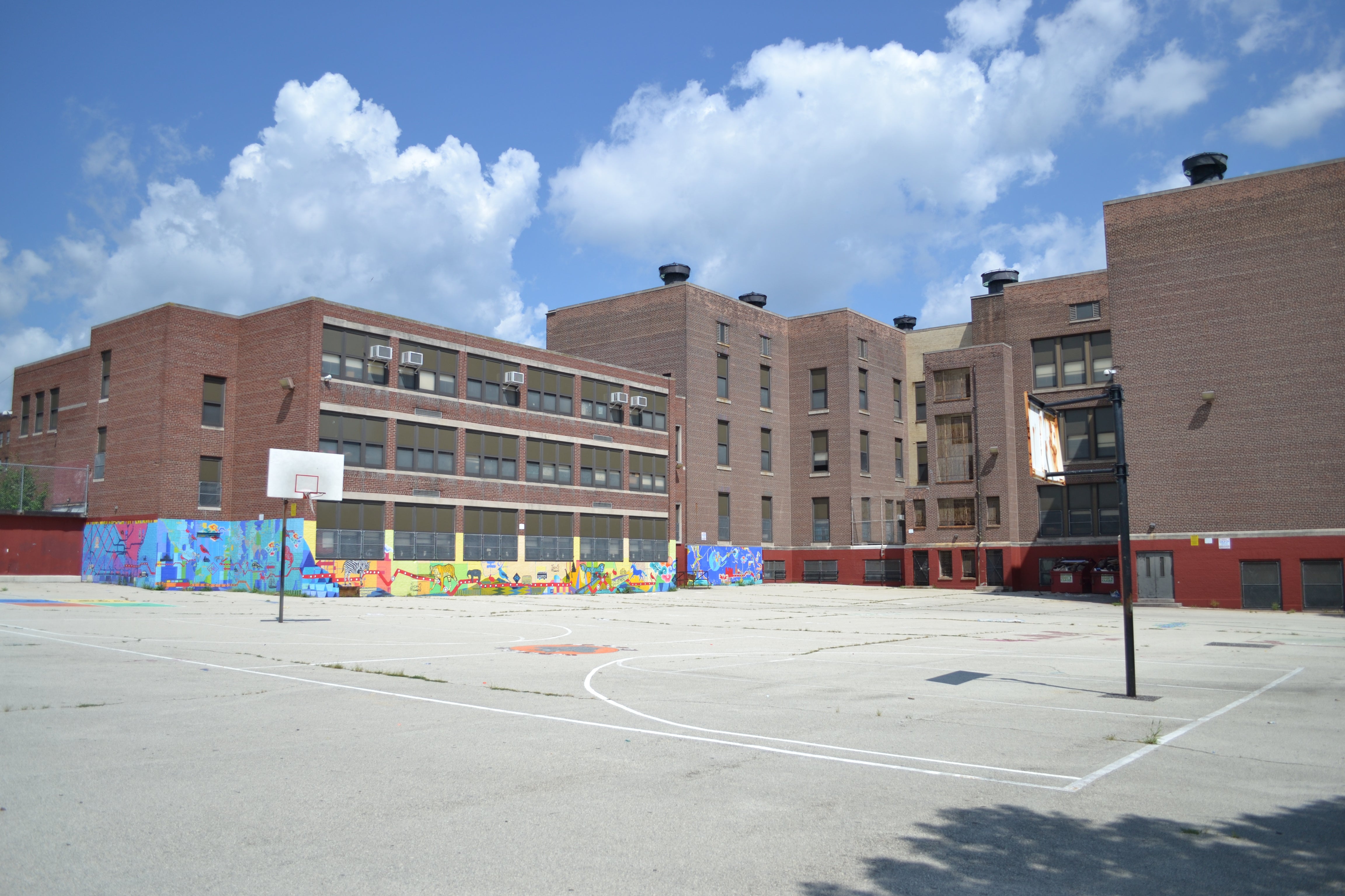 The Greening Lea Master Plan calls for basketball court to be de-paved, reoriented and built above a stormwater retension sytem