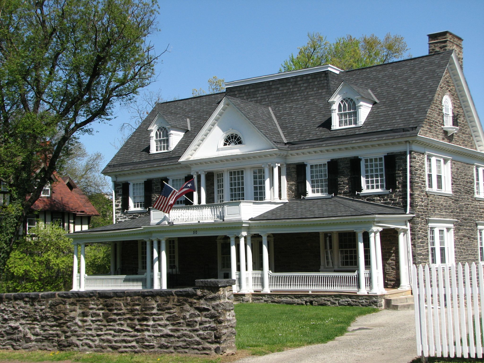 The handsome Georgian Revival mansion at 50 West Walnut was built by Mantle Fielding.