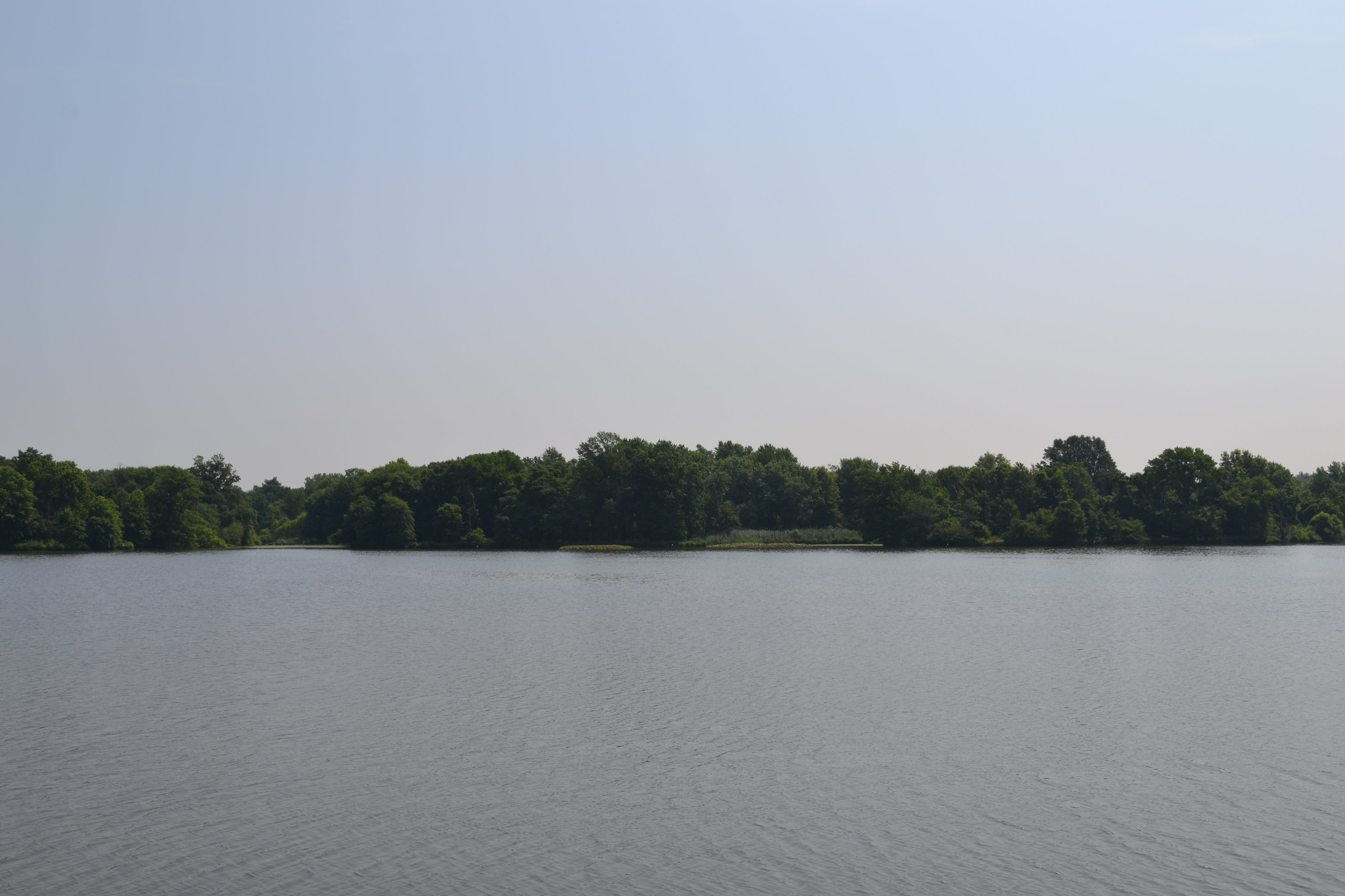 The lookout offers a sweeping view of the man-made impoundment