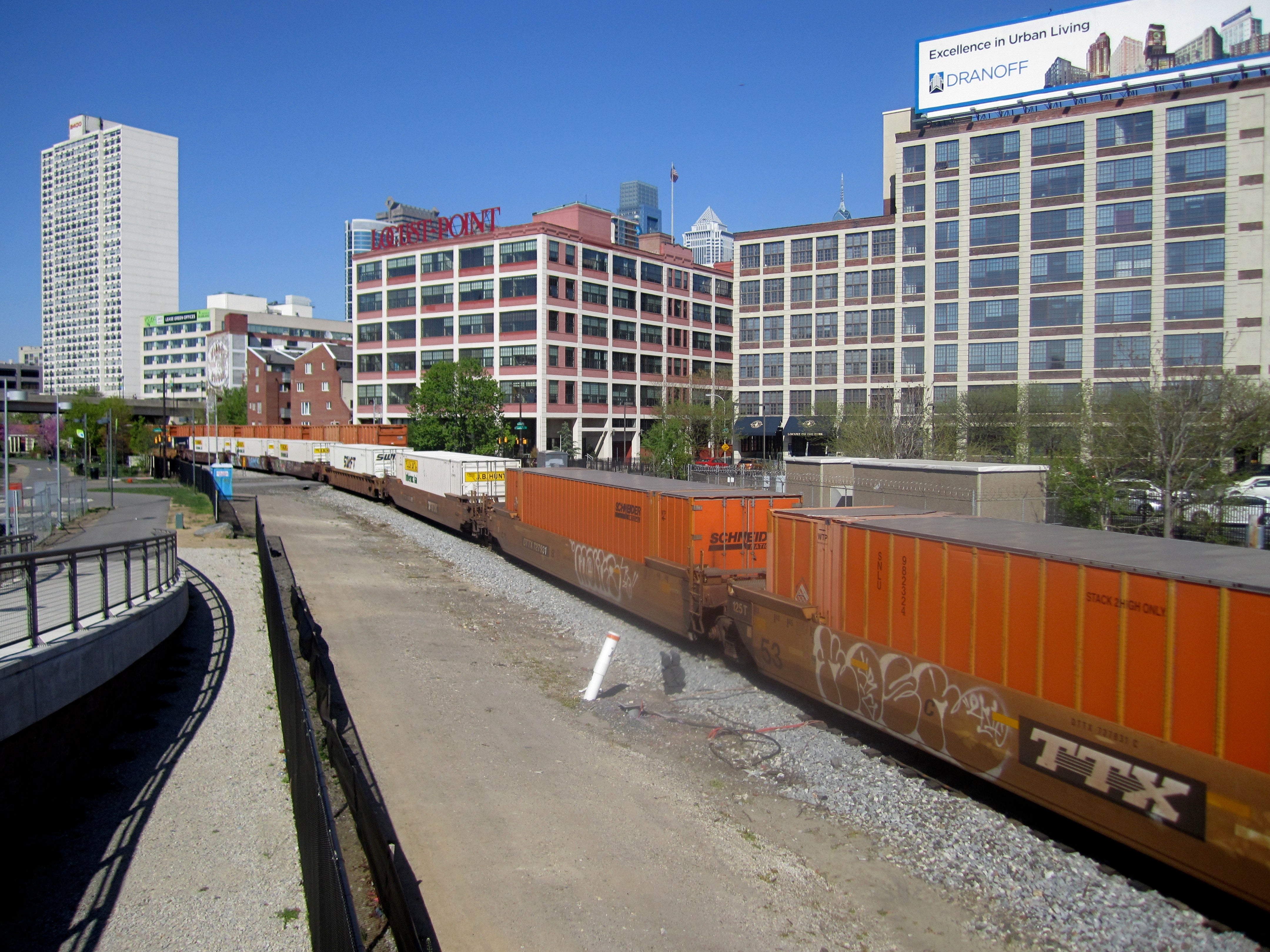 The map shows how densely packed Philadelphia's freight network is