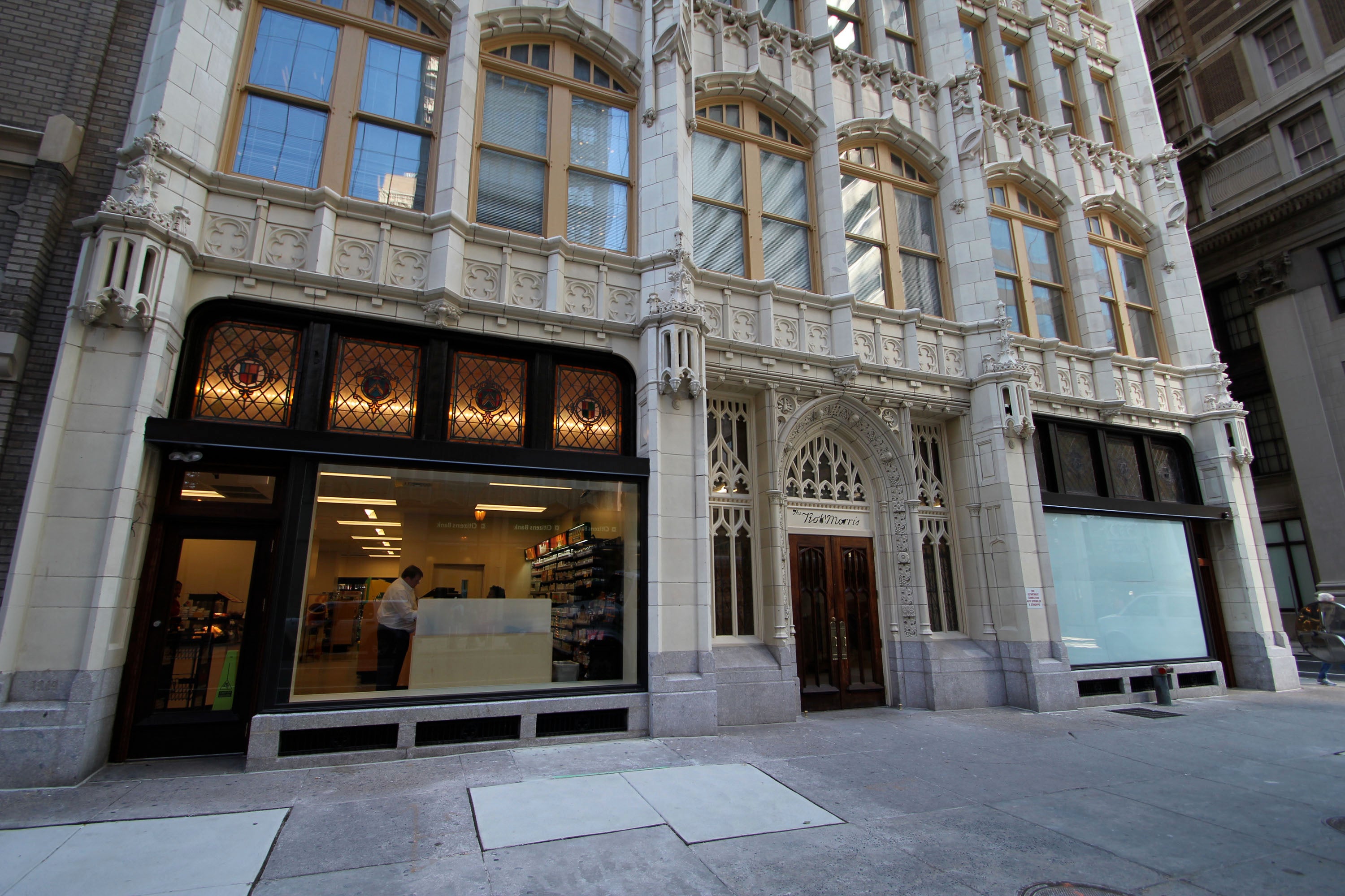  The restored street level of The Arch building.