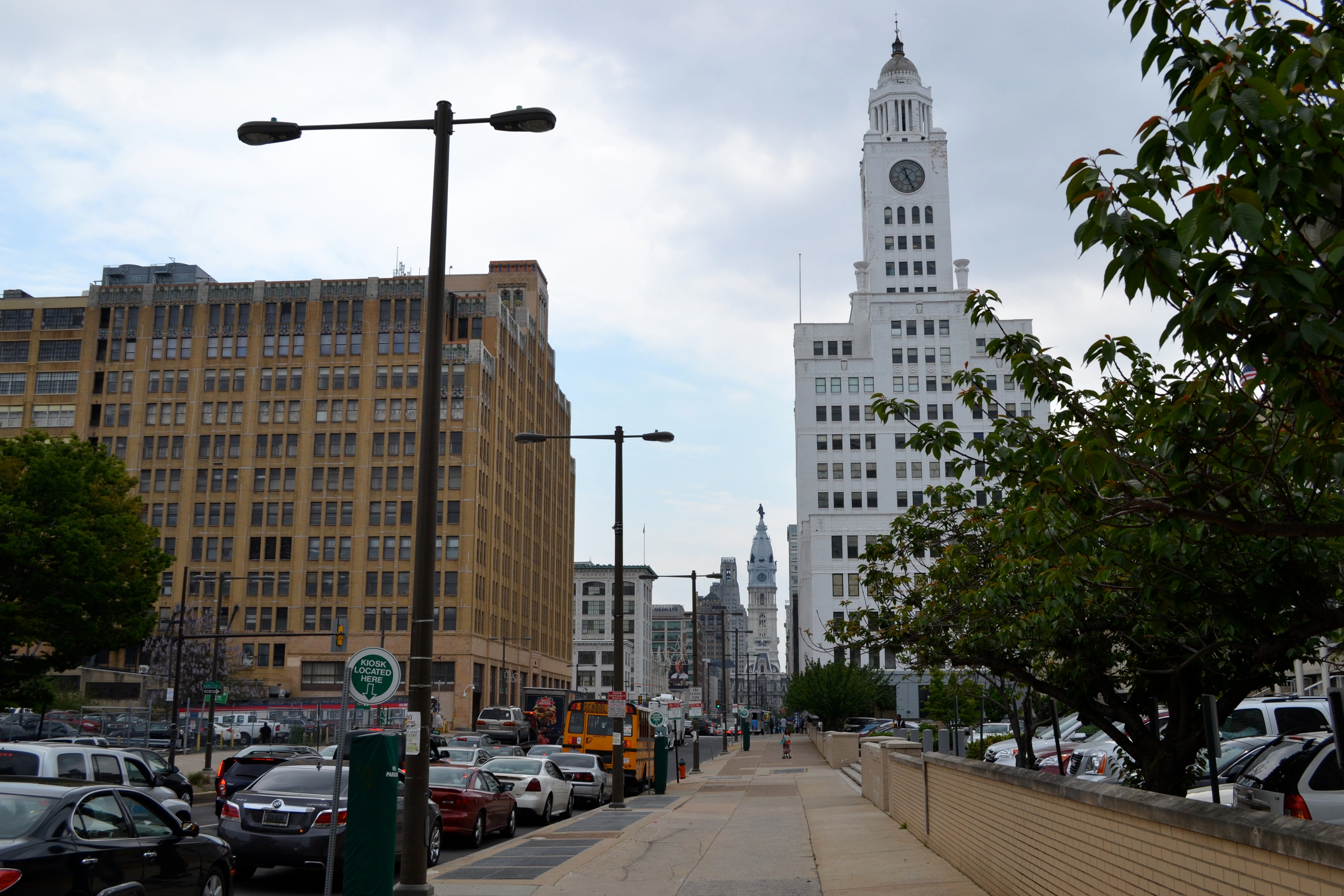 The bridge runs between the former Inquirer building and former Terminal Commerce Building and was built in 1898