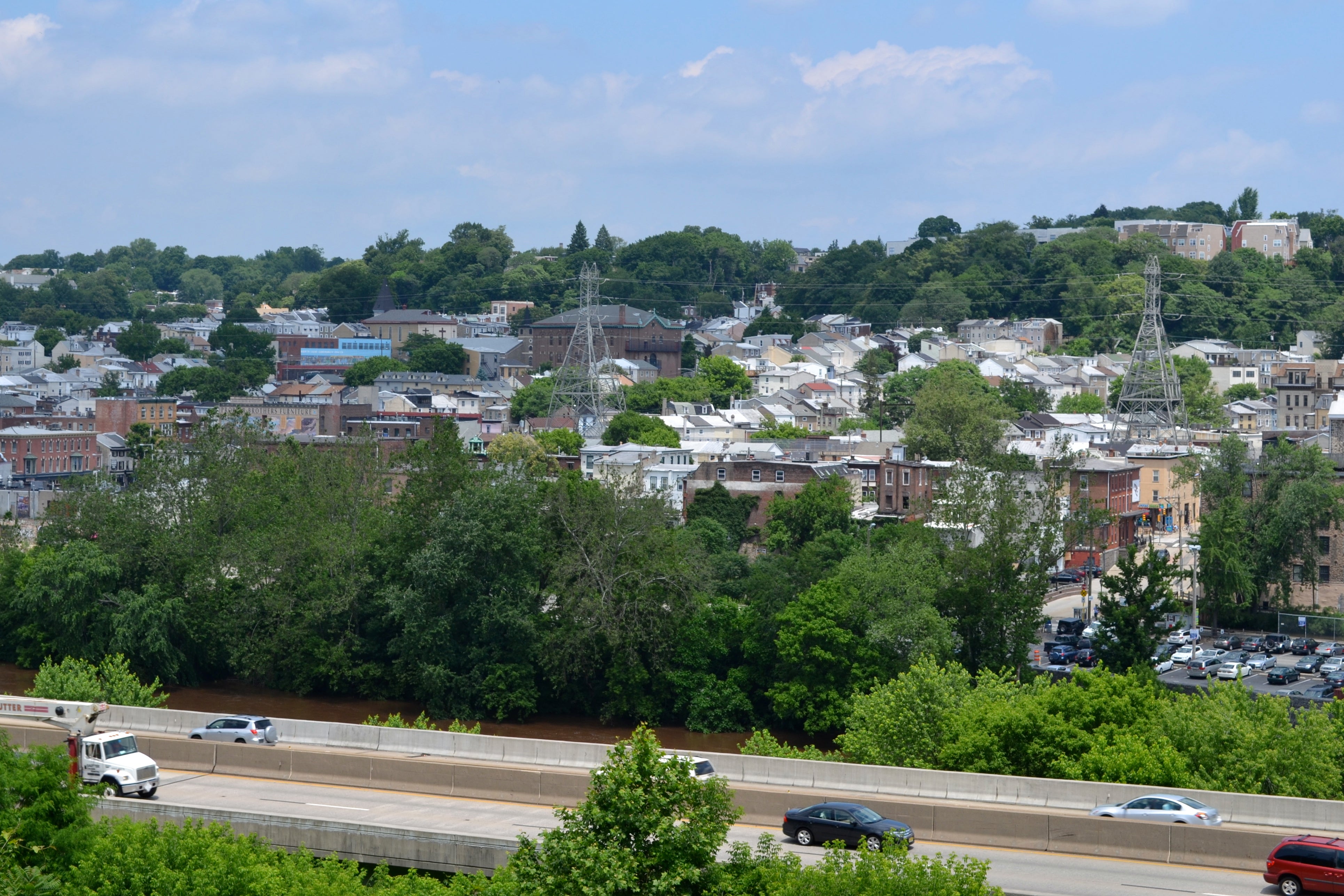 The trail offers a sweeping view of Manayunk