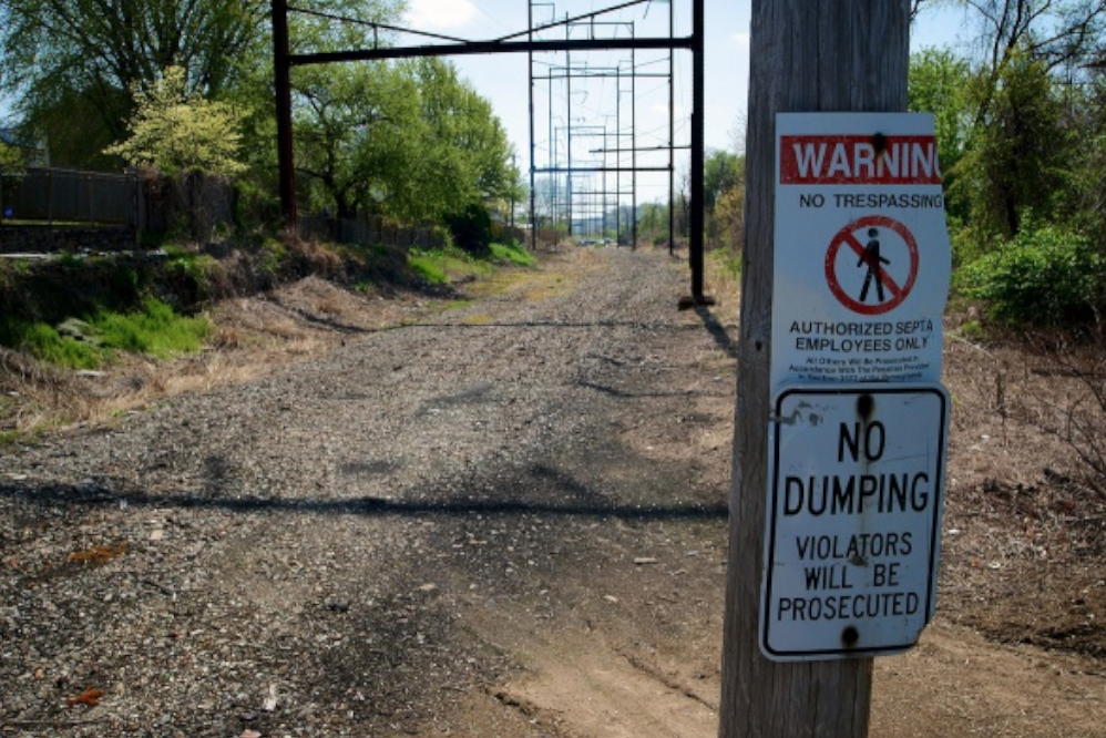 The trail south of Ivy Ridge station is closed to the general public. (Bas Slabbers/for NewsWorks)