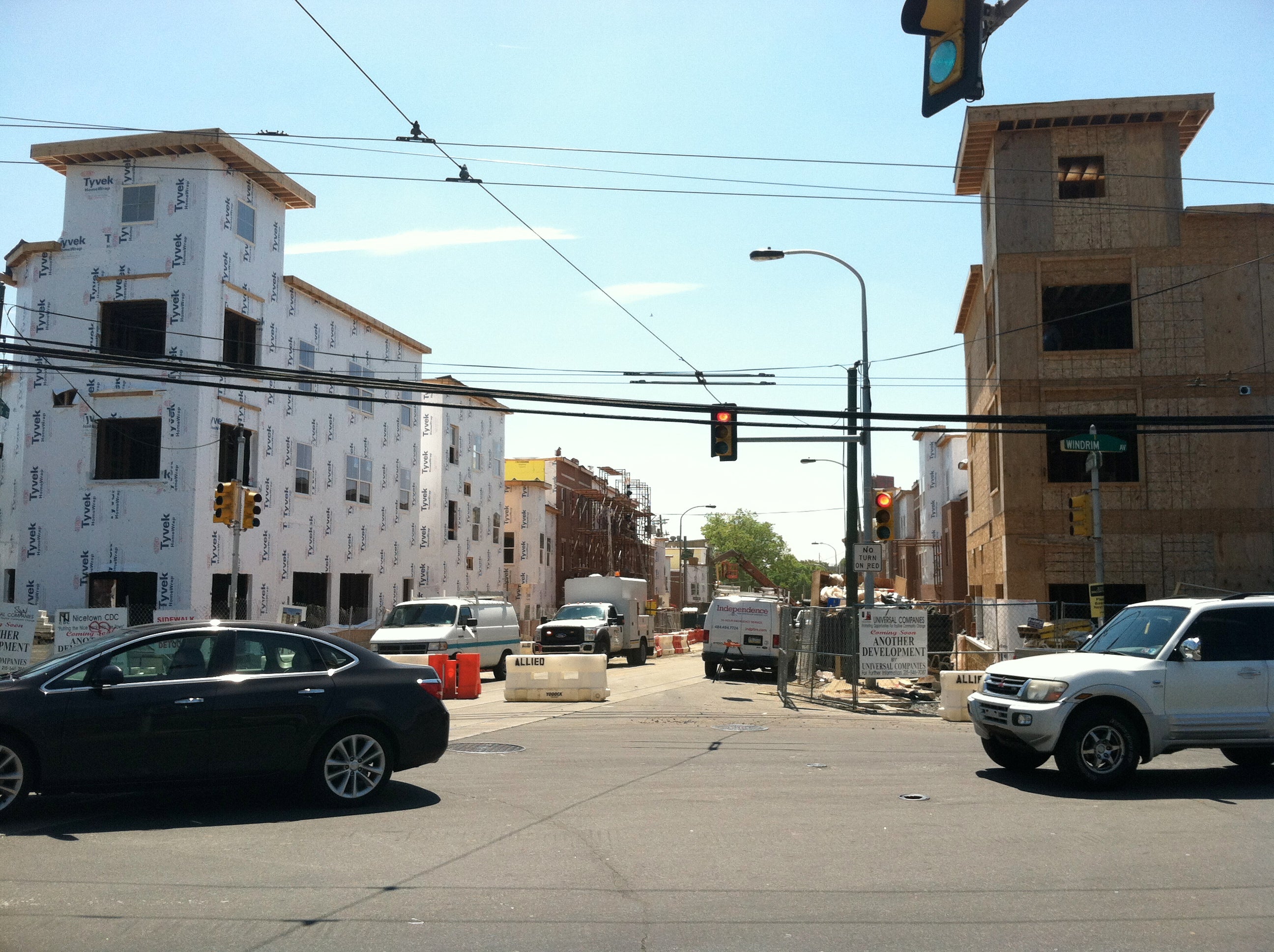 The YouthBuild project on West Wingohocking Street neighbors Nicetown Court II, set to open this summer