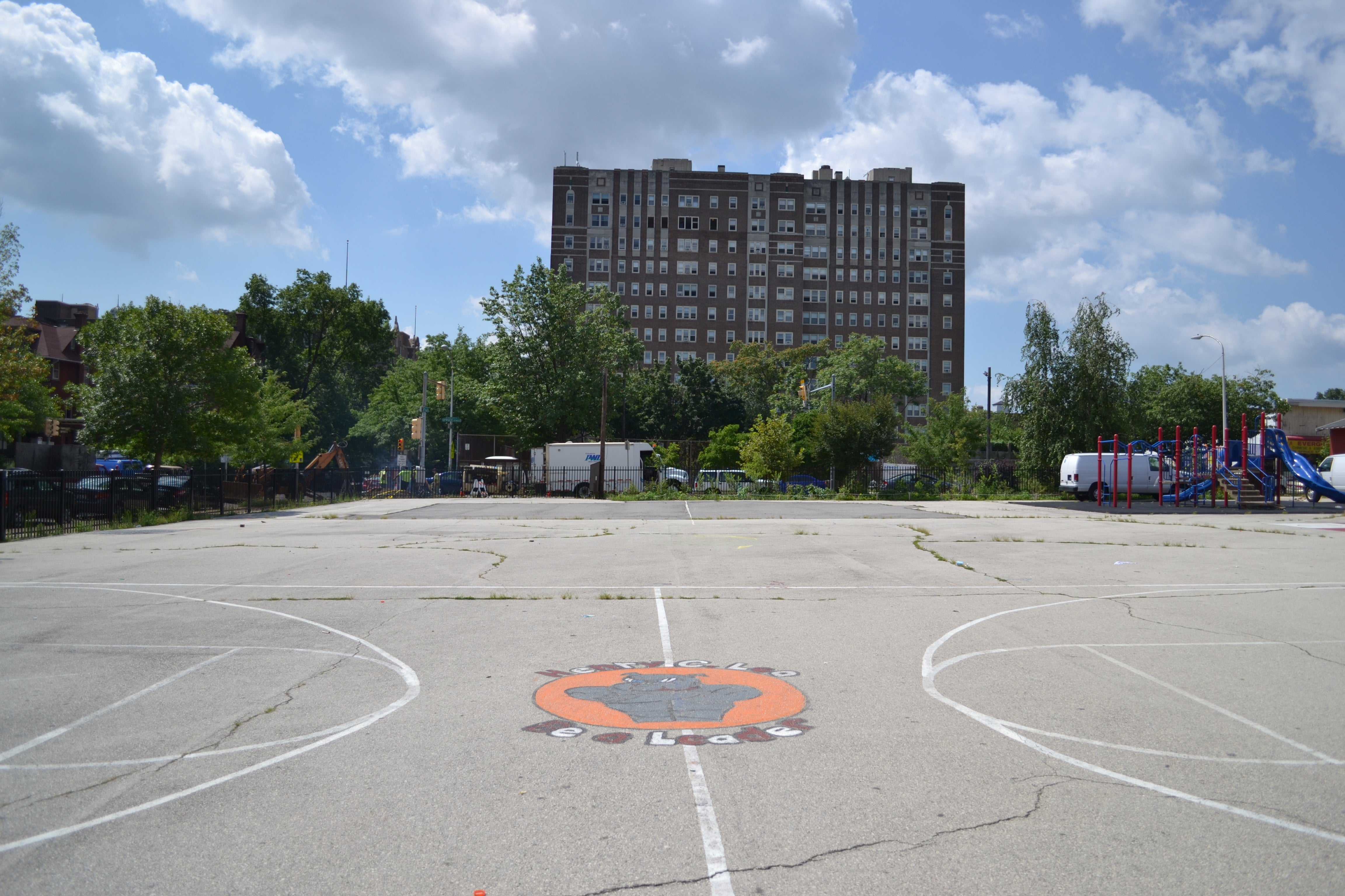 Today the schoolyard is a massive expanse of asphalt