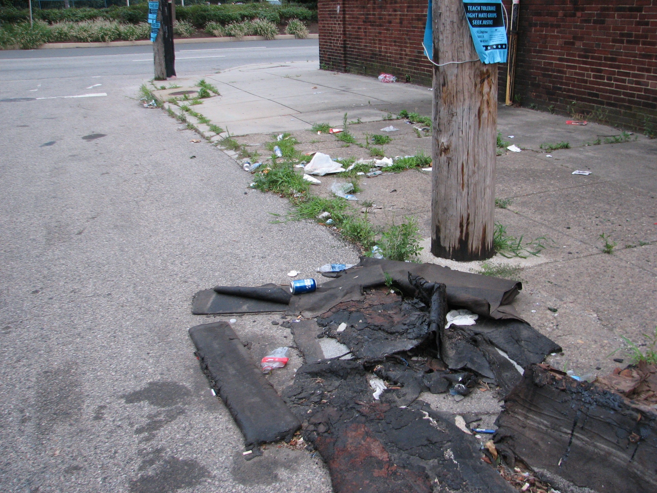 Trash at city property on Fairmount