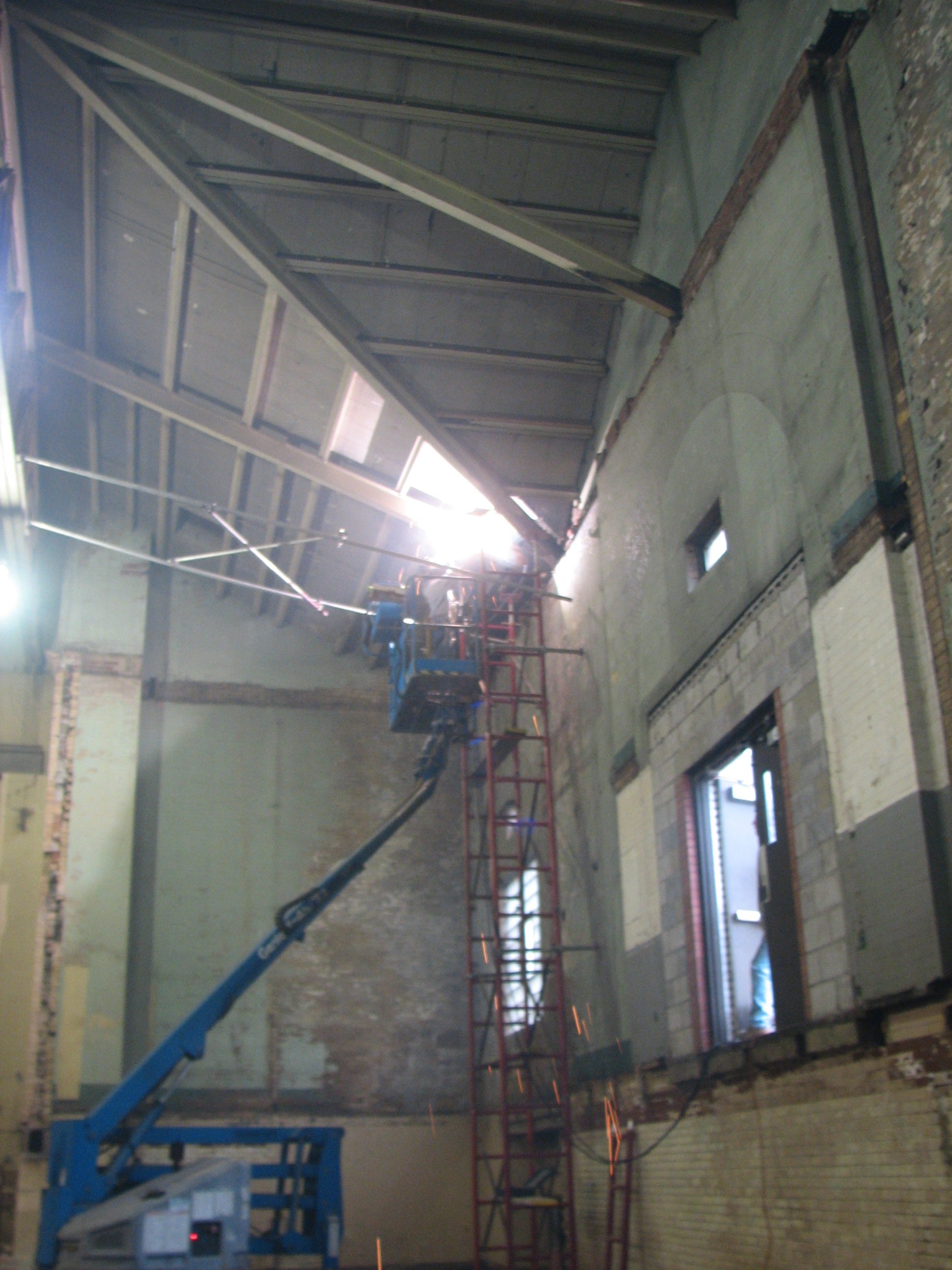 Work has begun inside the old pumping station