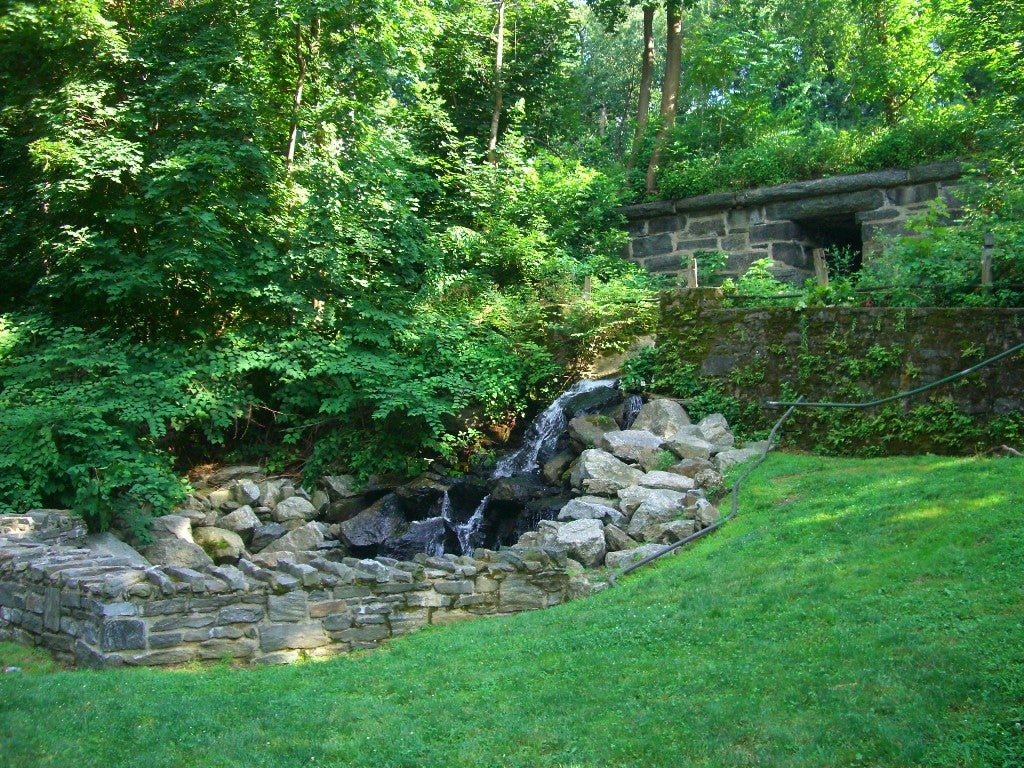 A small waterfall in the park