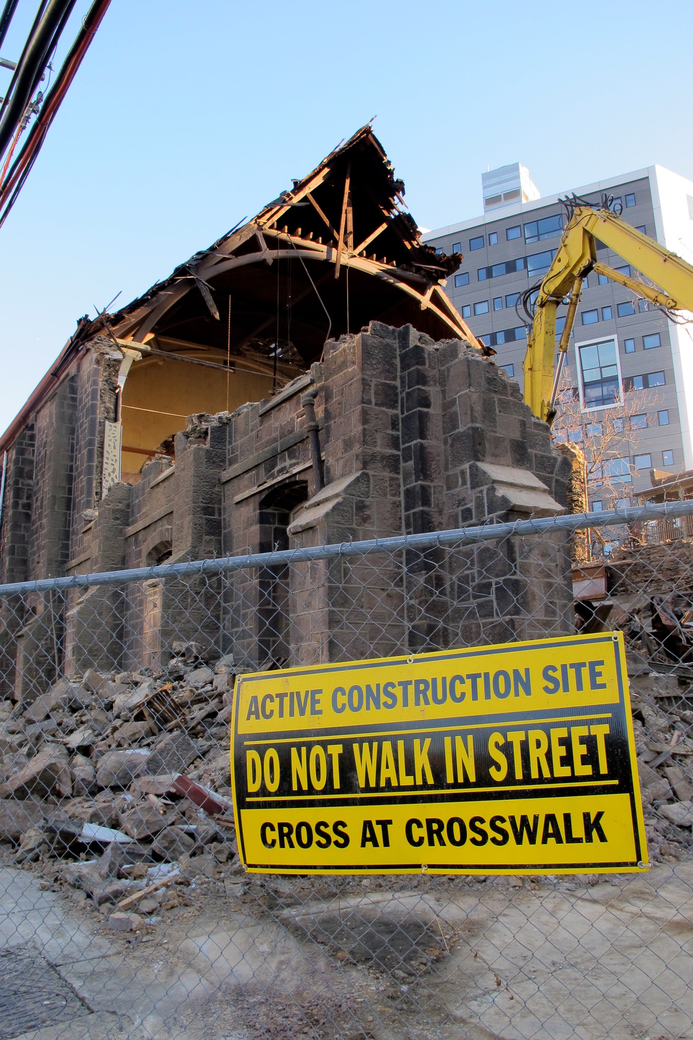 Active demolition at 40th and Sansom, December 2013