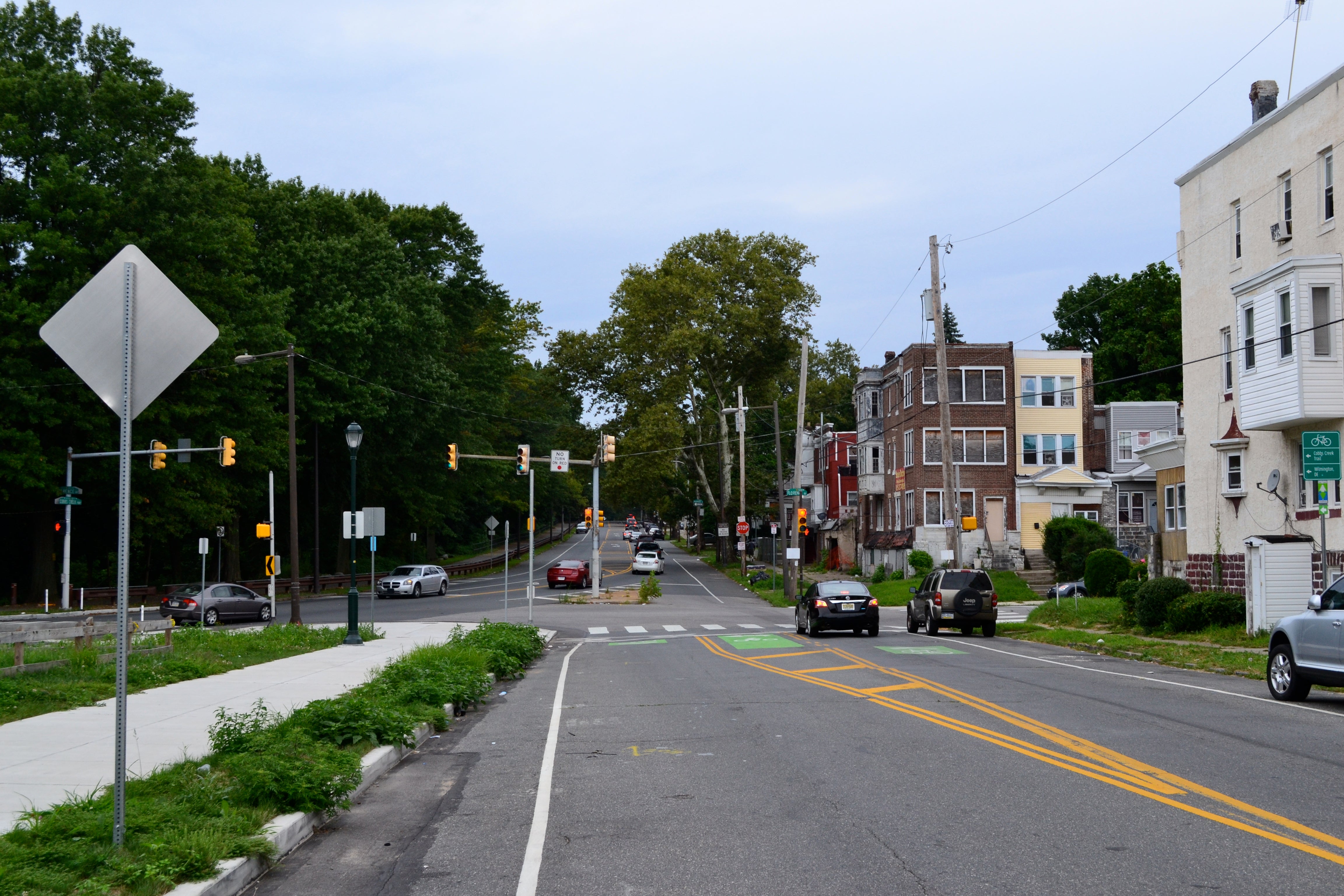 At 59th and Florence streets, cyclists can break off and head toward the 58th Street Greenway