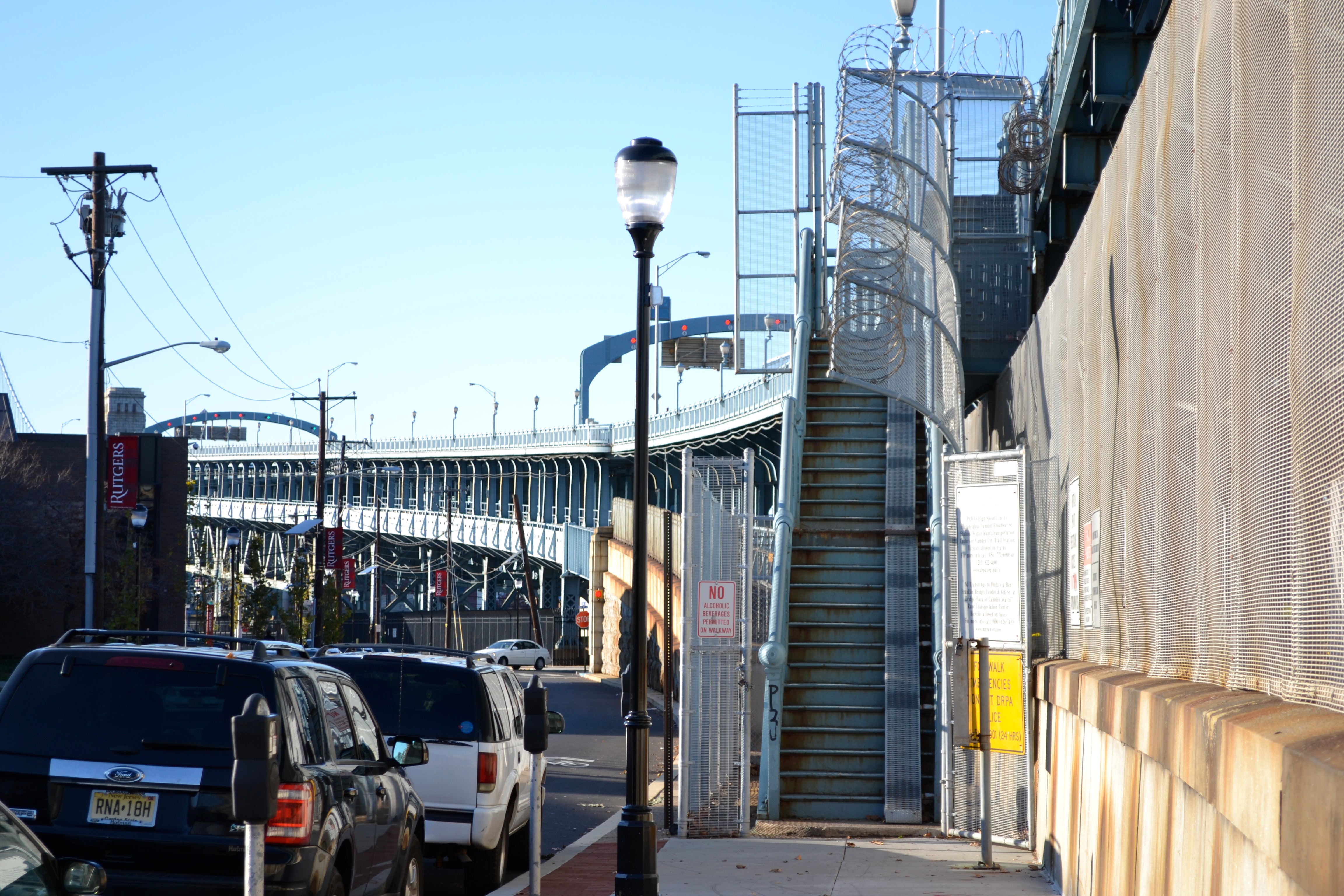 DRPA received $400,000 to replace the stairs up to the Ben Franklin Bridge with an ADA-compliant bicycle and pedestrian ramp