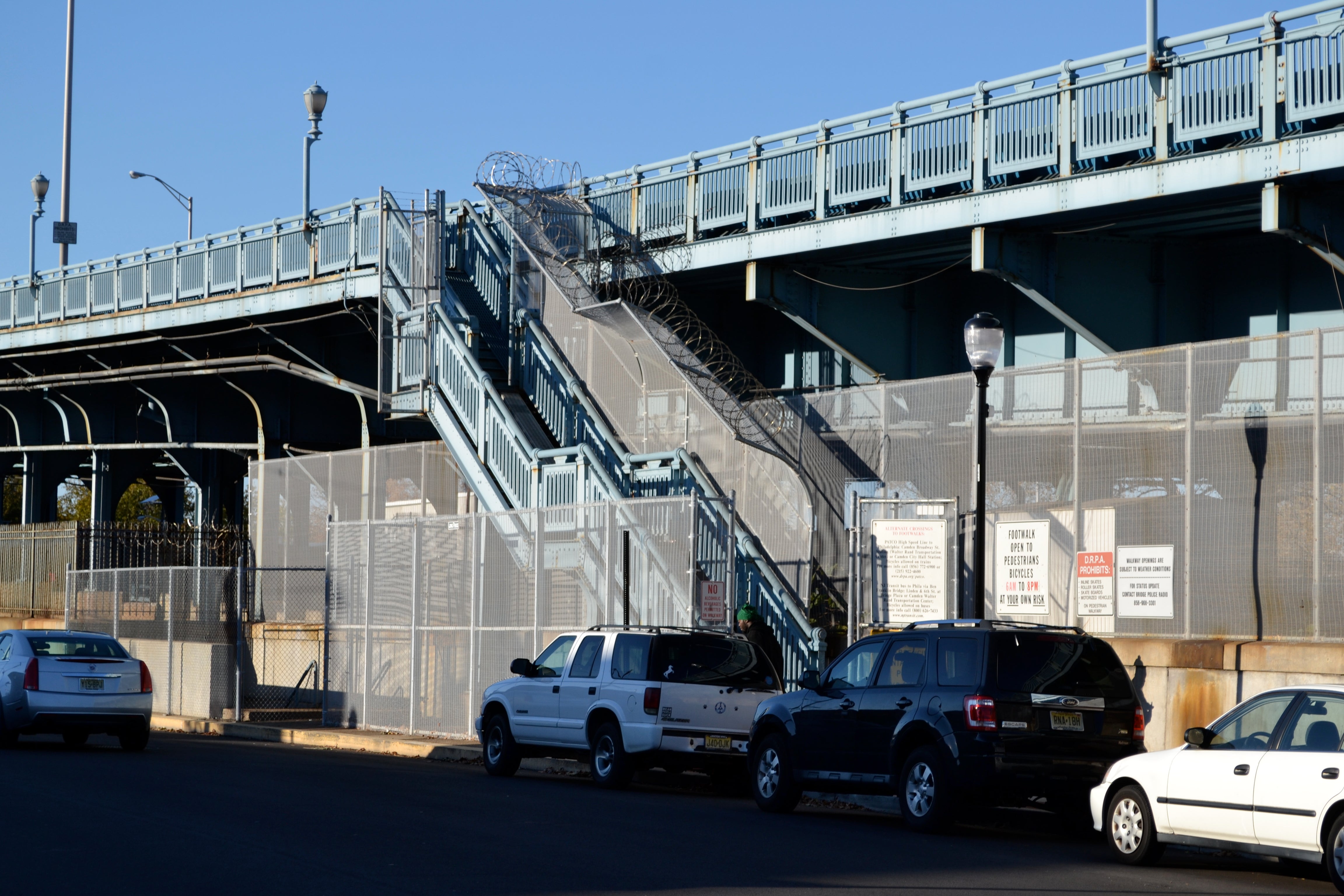 DRPA received $400,000 to replace the stairs up to the Ben Franklin Bridge with an ADA-compliant bicycle and pedestrian ramp