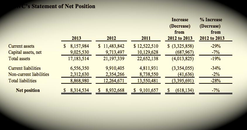 DRWC statement of net position