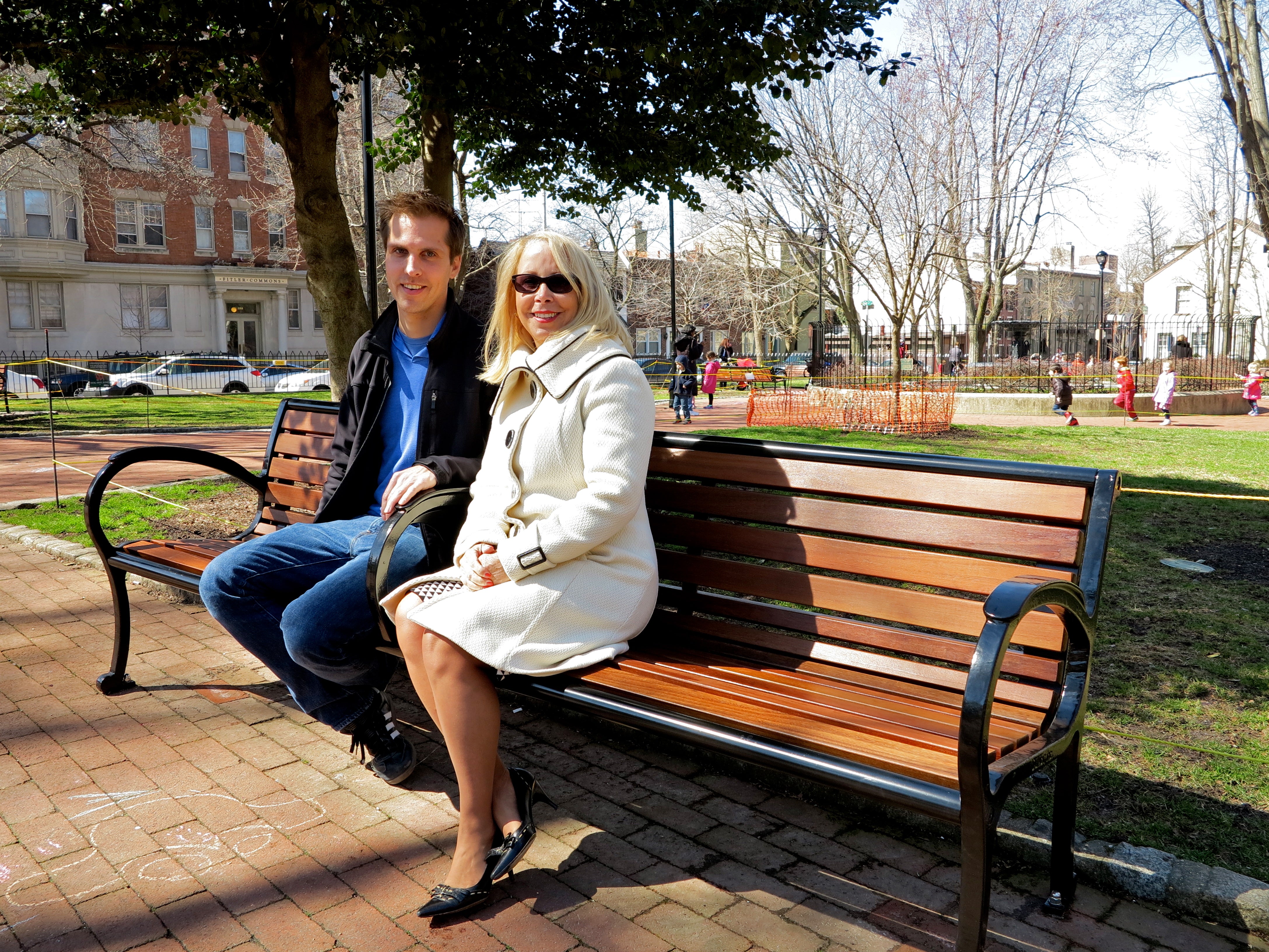 Fitler Square Improvement Association president Judy Romano Zimering and board member Derek Freres