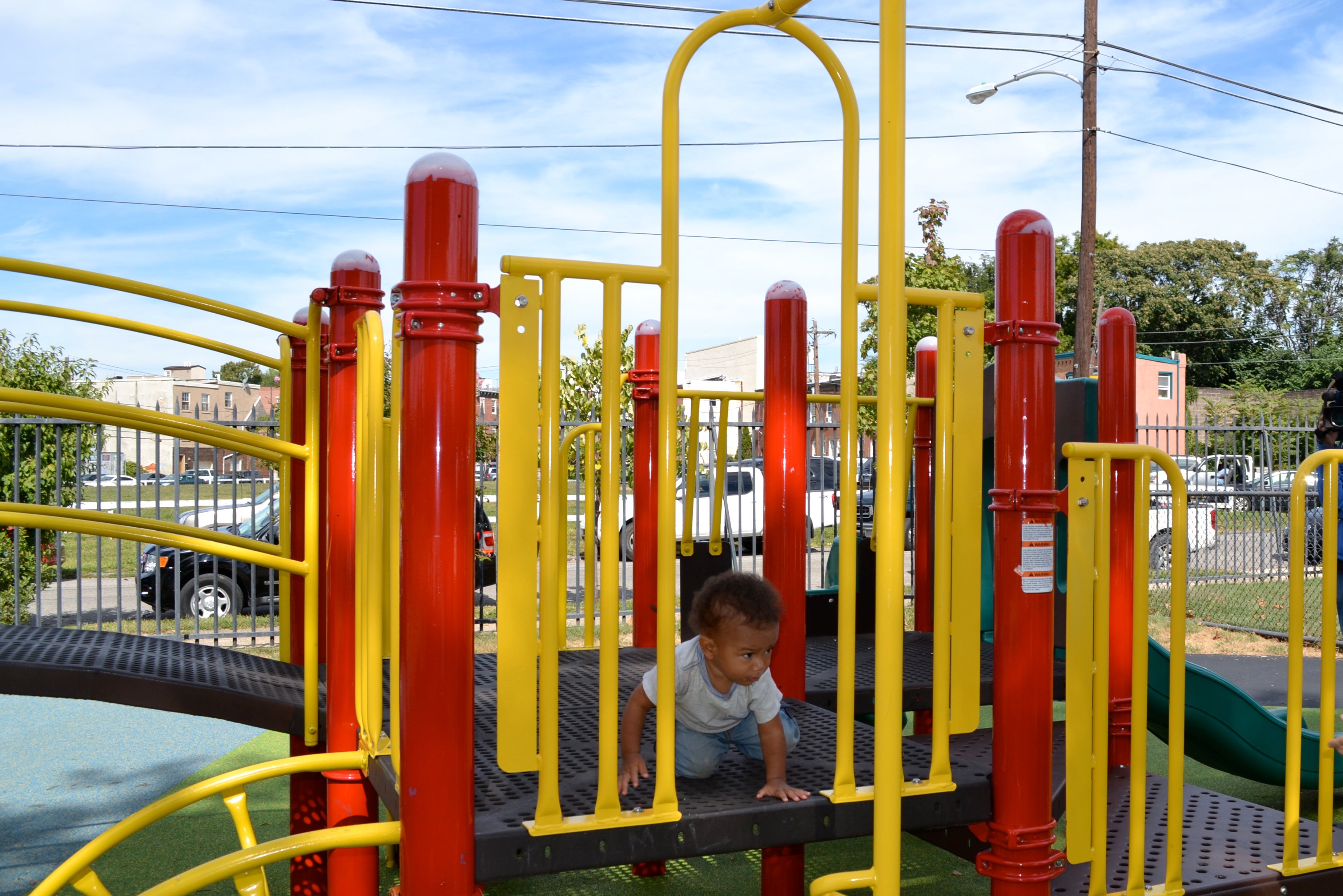 Francisville Playground's new, bright play equipment