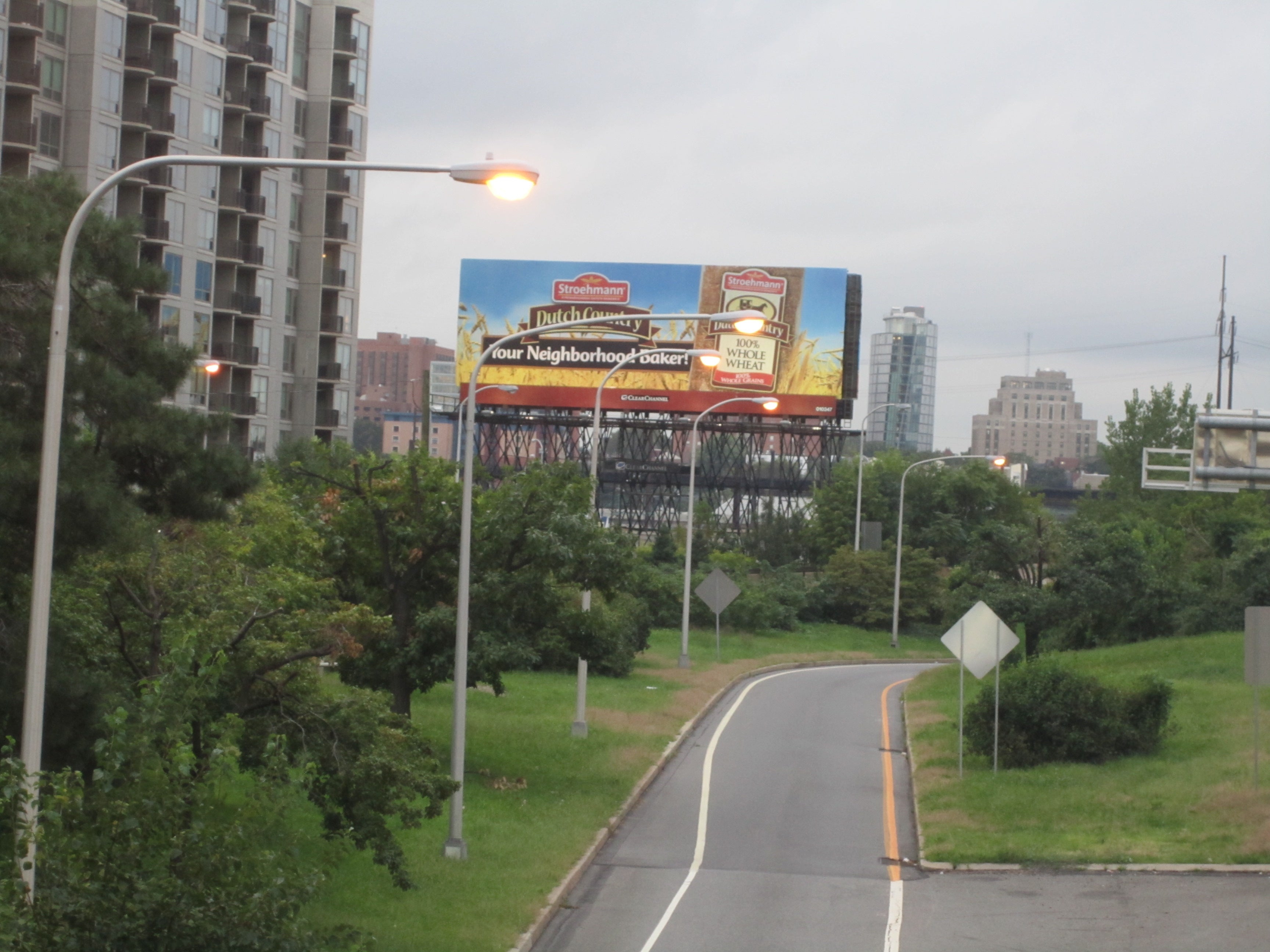 The newly cleared view of the billboard near 23rd and the Vine St. Expressway.