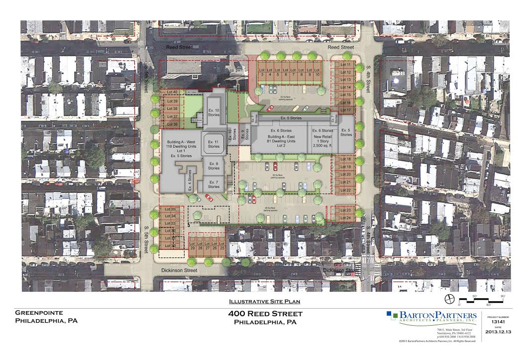 Illustrative site plan for 4th and Reed