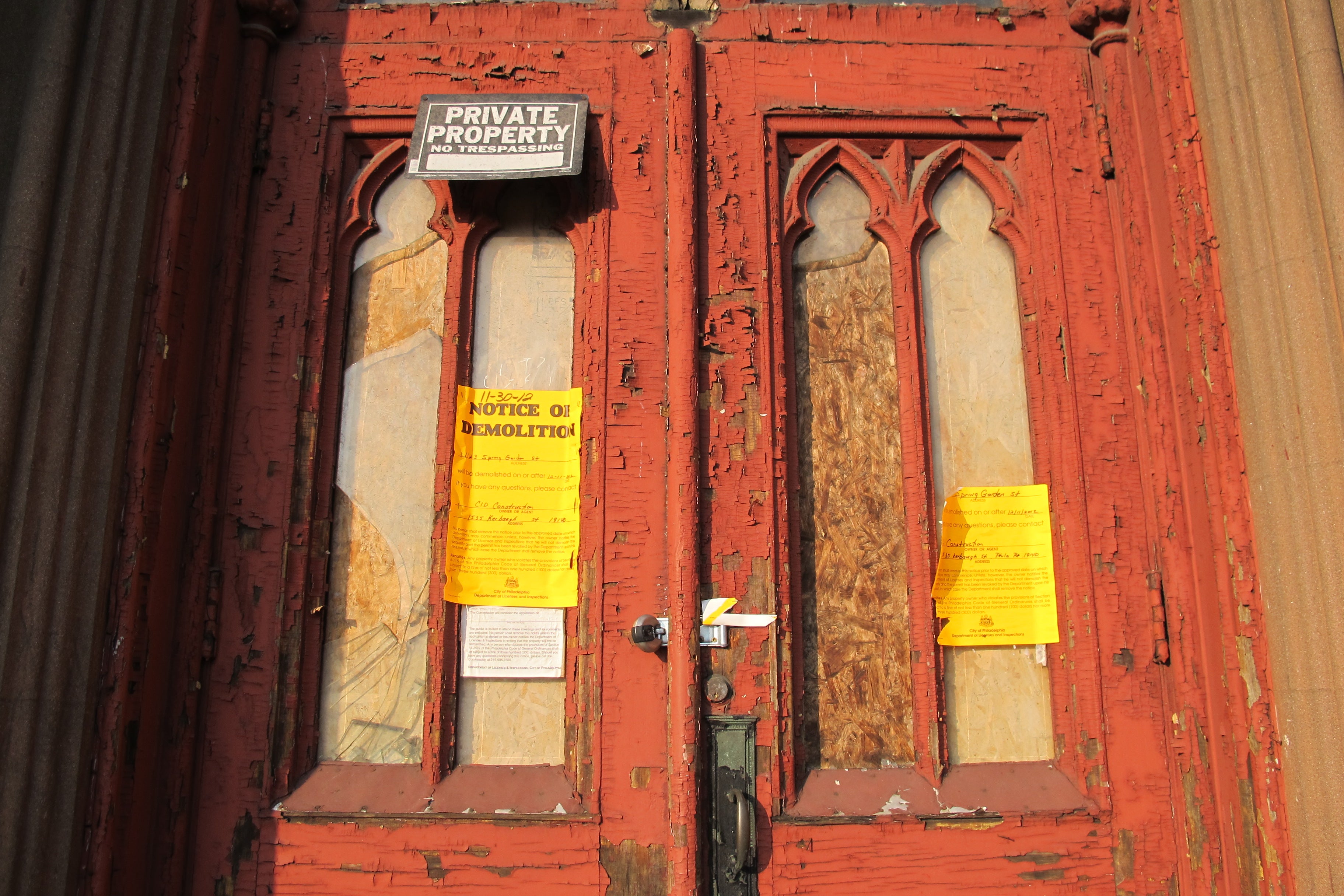 L&I demolition notice on Church of the Assumption