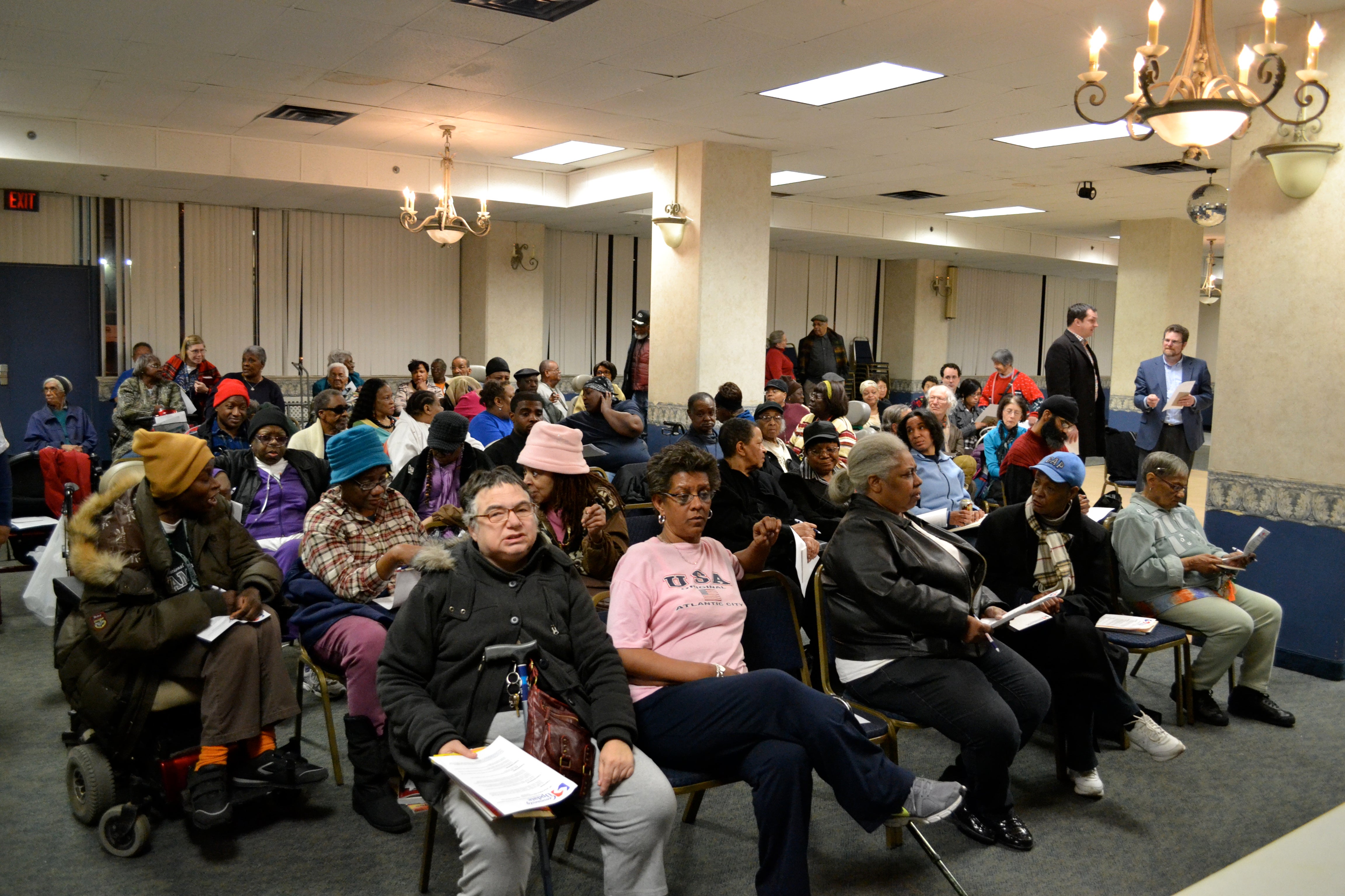 More than 75 people attended the community meeting Wednesday