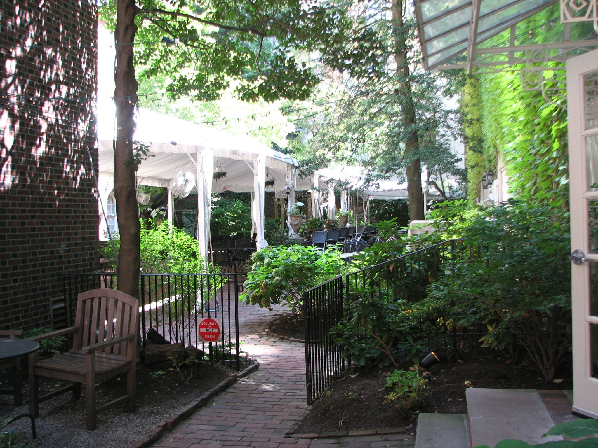 The hotel has turned the family garden into an outdoor dining room. 