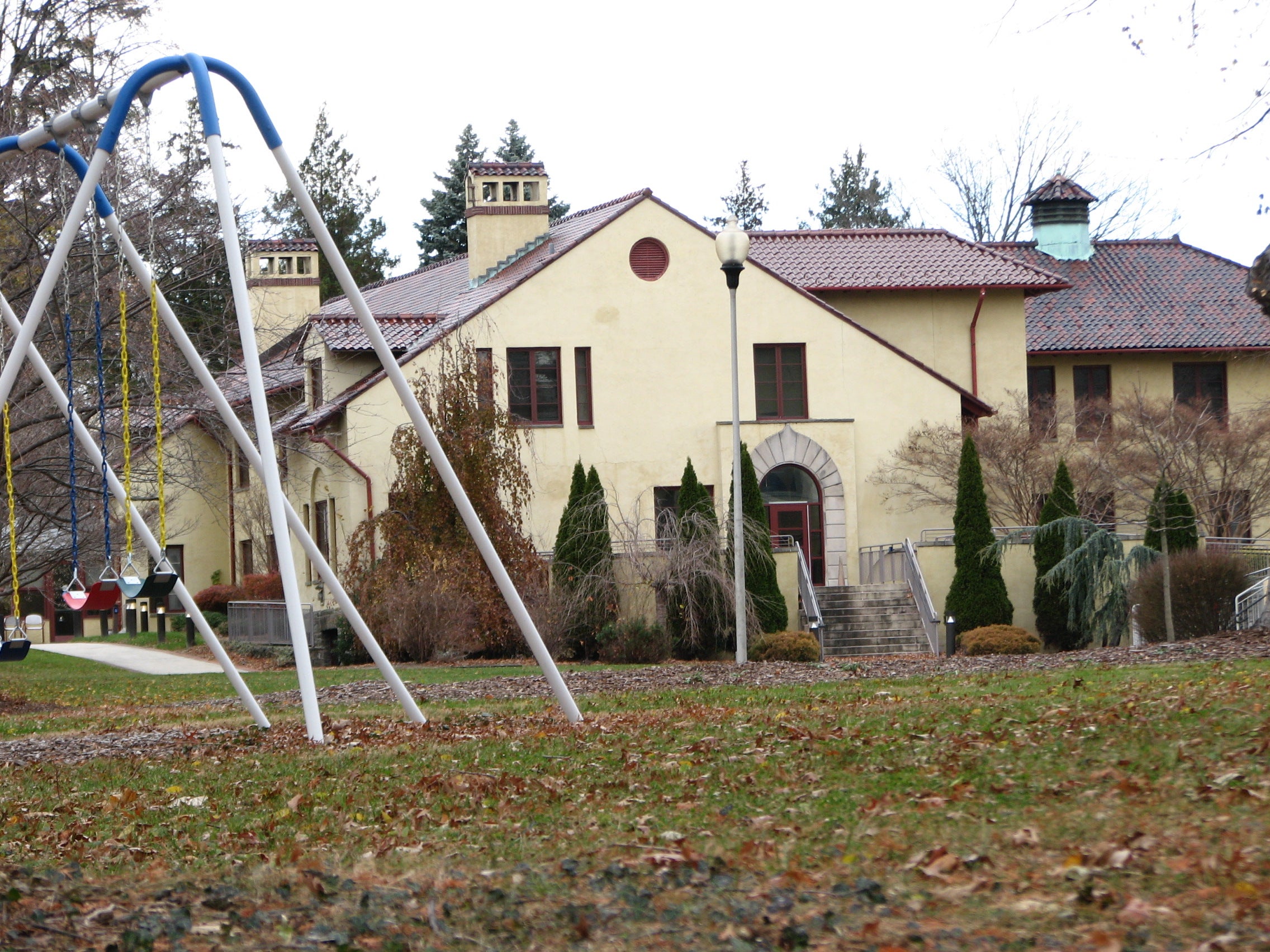 The campus is laid out like a California mission.