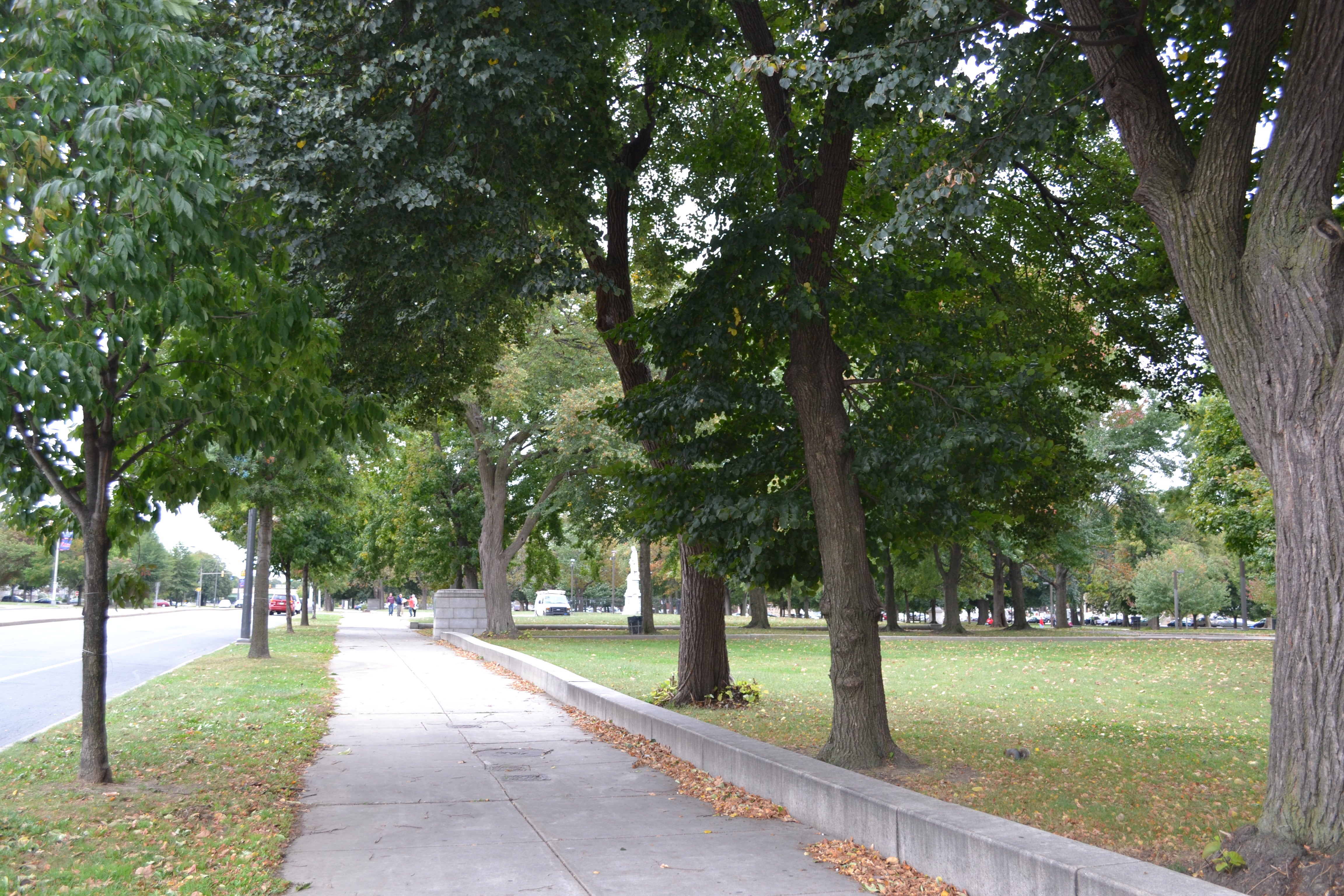 Part of the project would essentially rebuild the already wide sidewalks through Marconi Plaza