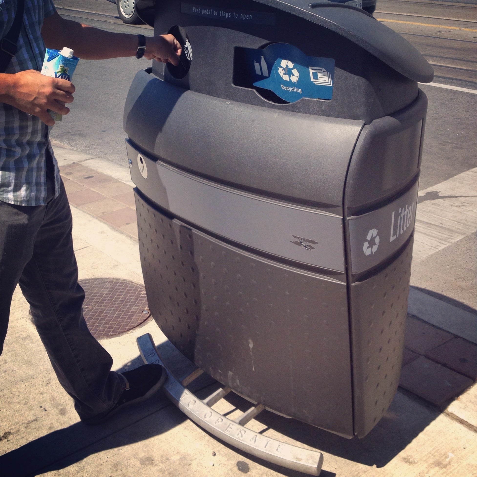 Pedal-powered bins line Toronto streets. 