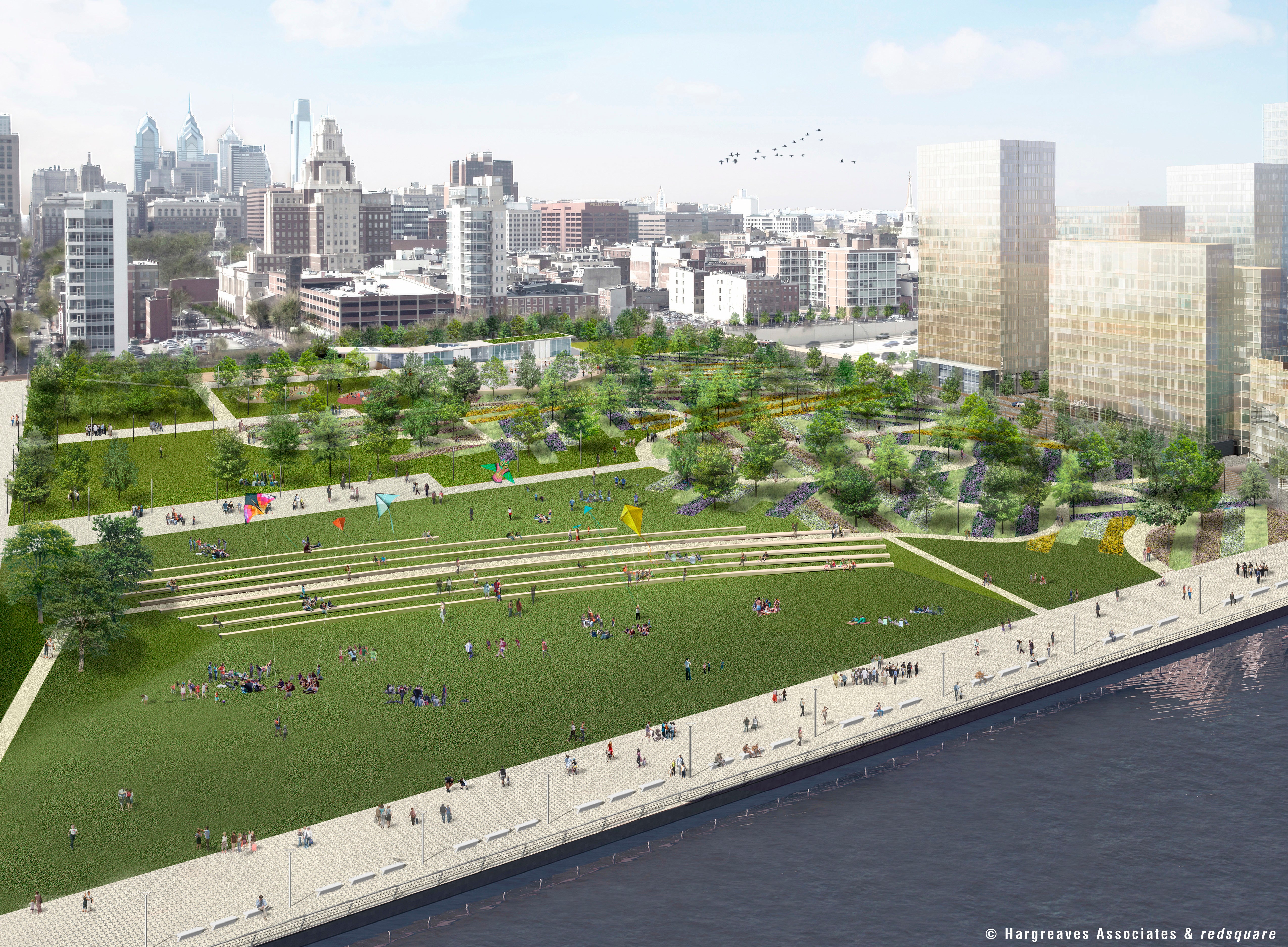 Penns Landing Park by day, © Hargreaves Associates & redsquare