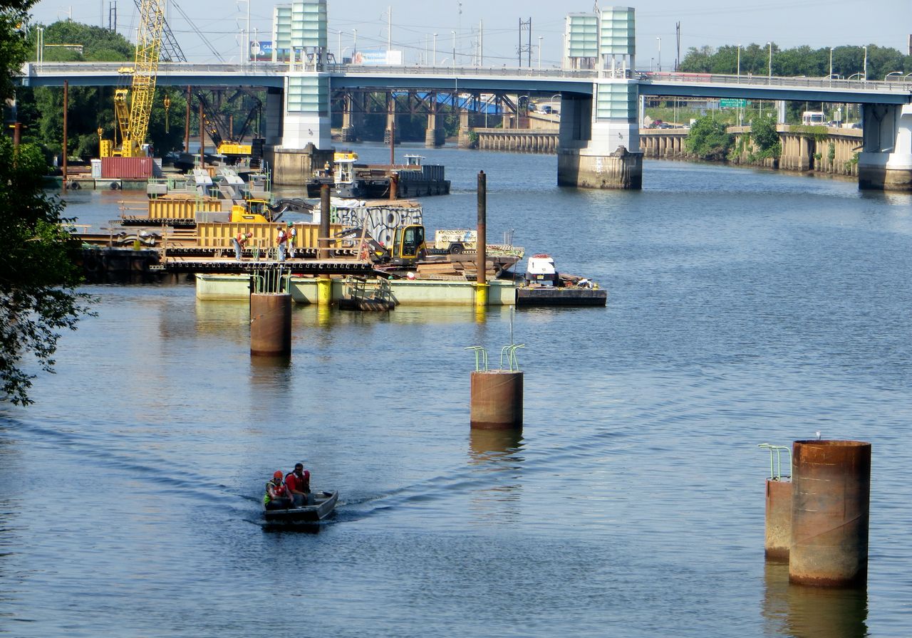 Looking southward to the South Street Bridge