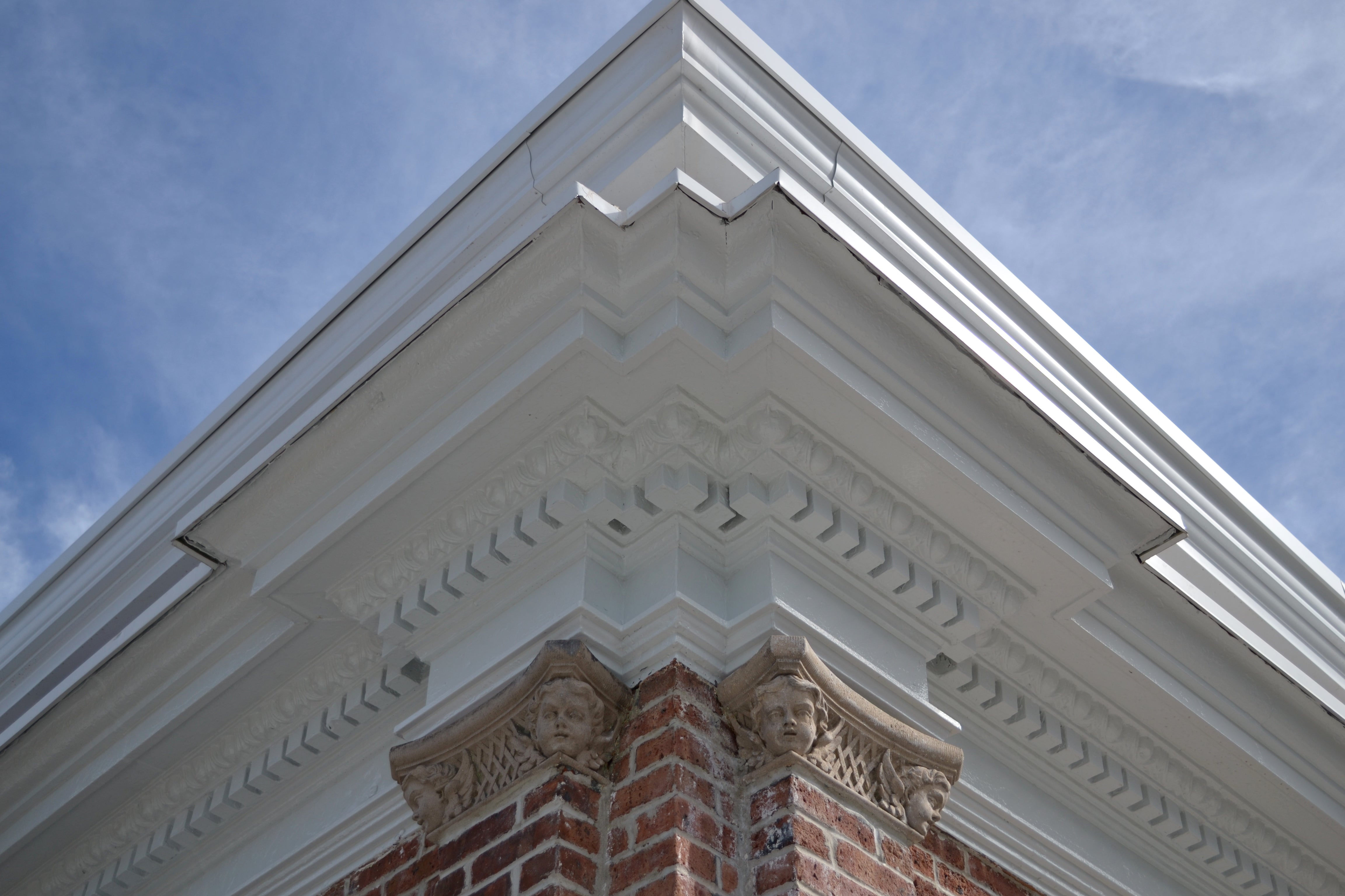 Roofline detail, including the cherubs 