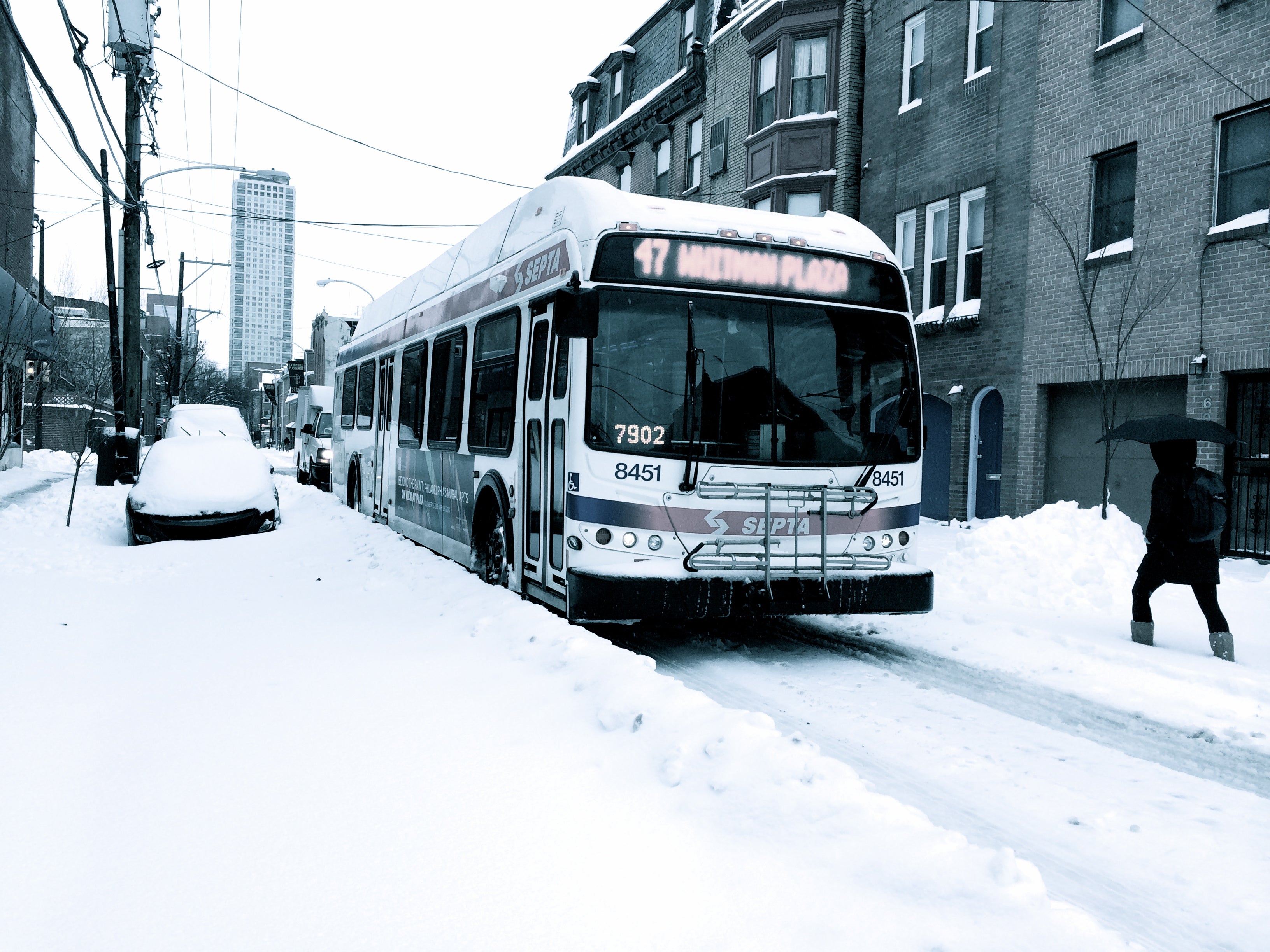 Route 47 in snow, February 13, 2014