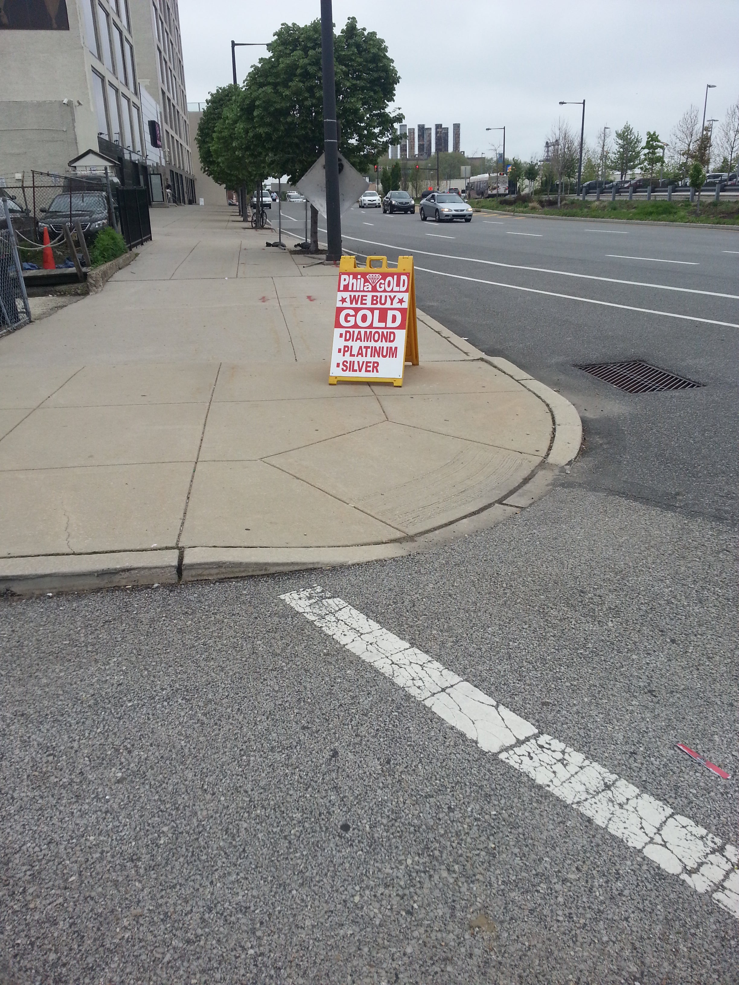 Sign on corner of Frankford and Delaware